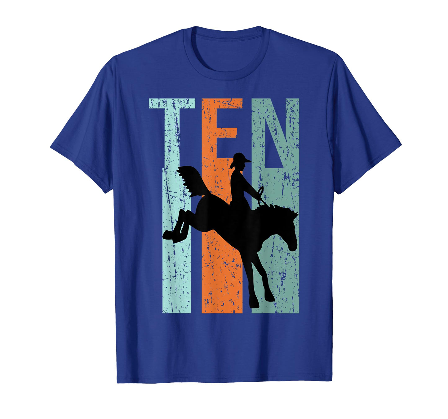 10th Birthday Kids Retro Rodeo Horse Lovers Cowboys Rider T-Shirt