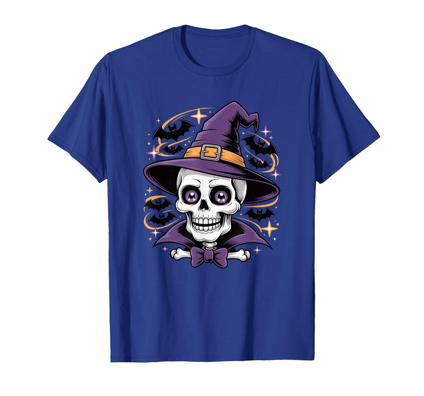 Halloween Skeleton Skull Witch Hat T-Shirt