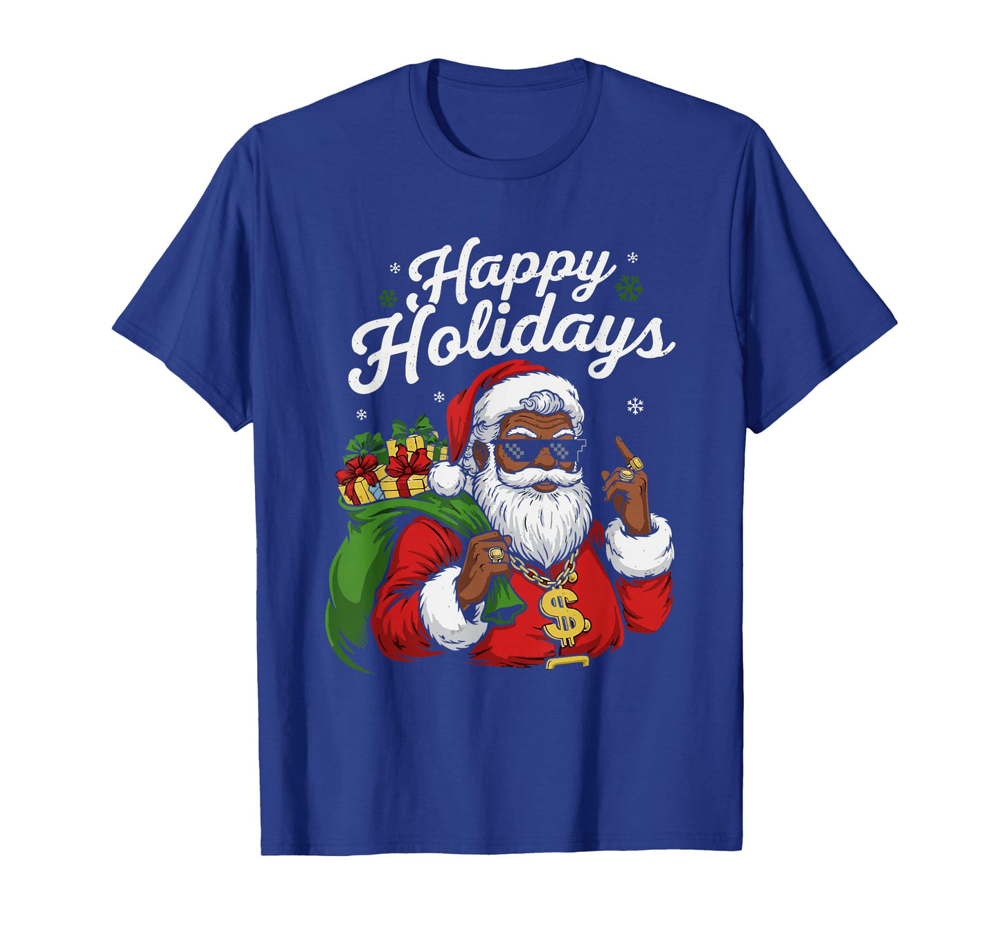 African American Santa Claus Black Christmas Cool Happy Xmas T-Shirt