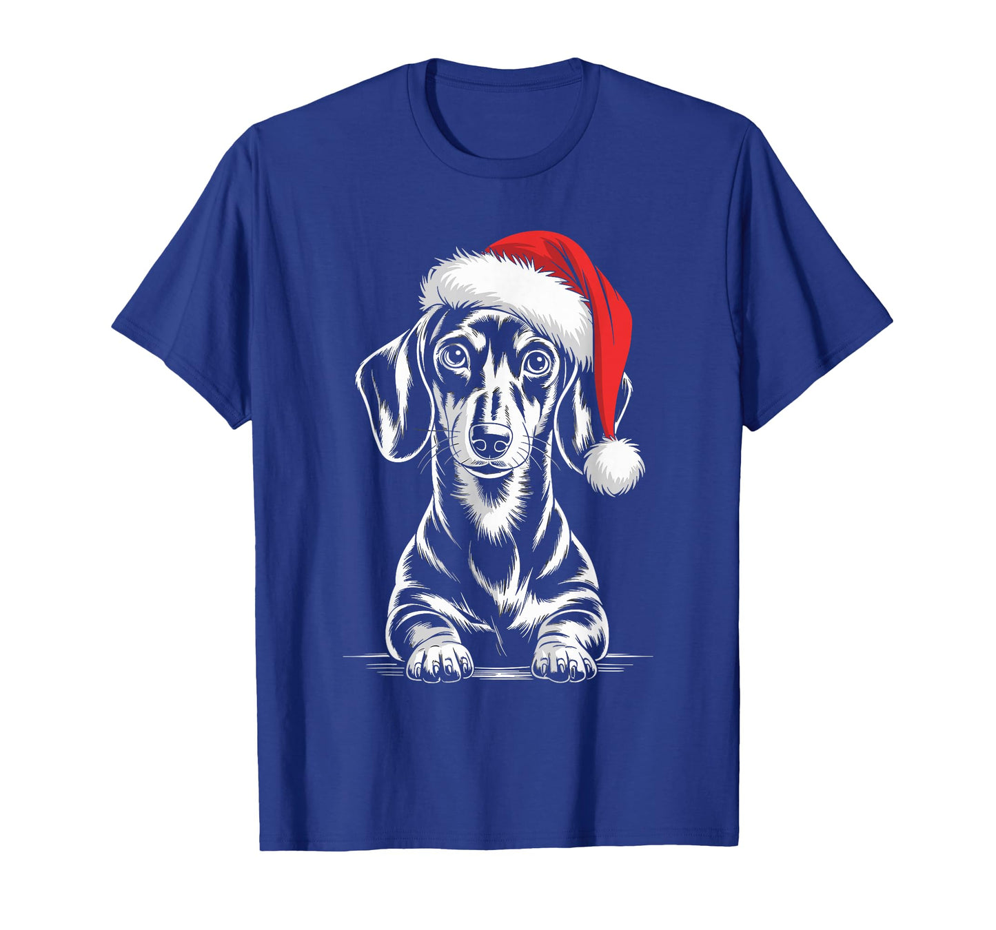 Funny Dachshund Santa Hat Christmas Dog Lover Xmas T-Shirt