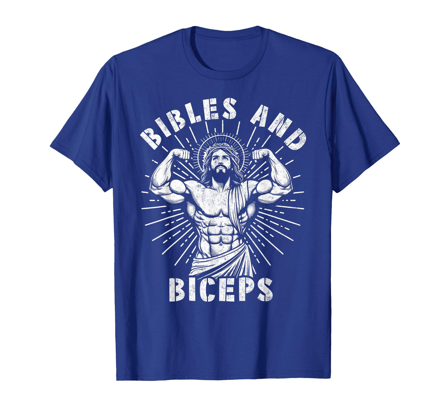 Bibles And Biceps Funny Christian Weightlifting Workout Gym T-Shirt