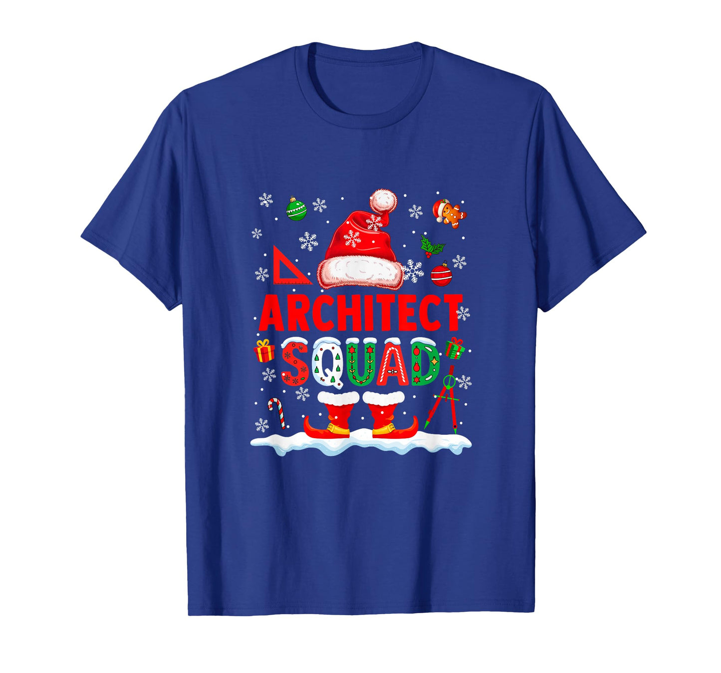 Architect Squad Men Job Christmas Santa Costume Bow Tie T-Shirt