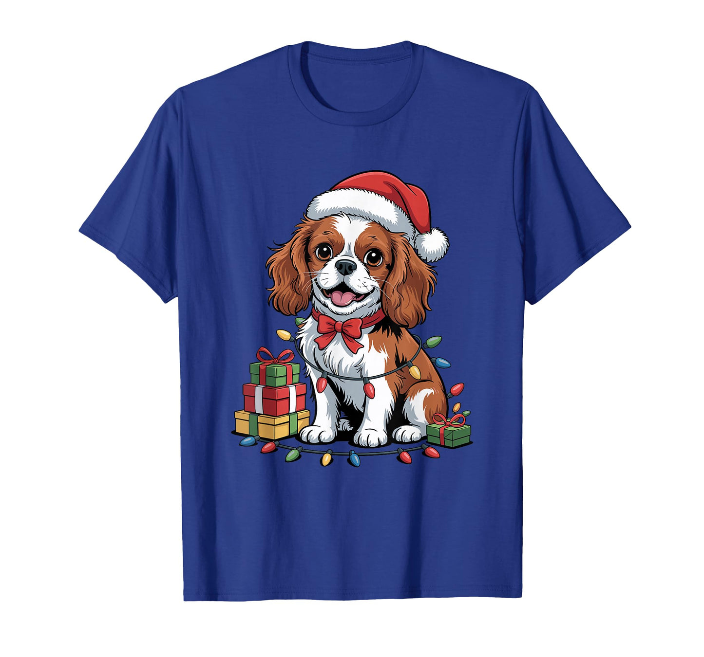 Cute Cavalier Santa Hat Christmas Xmas Dog Lover Holiday T-Shirt