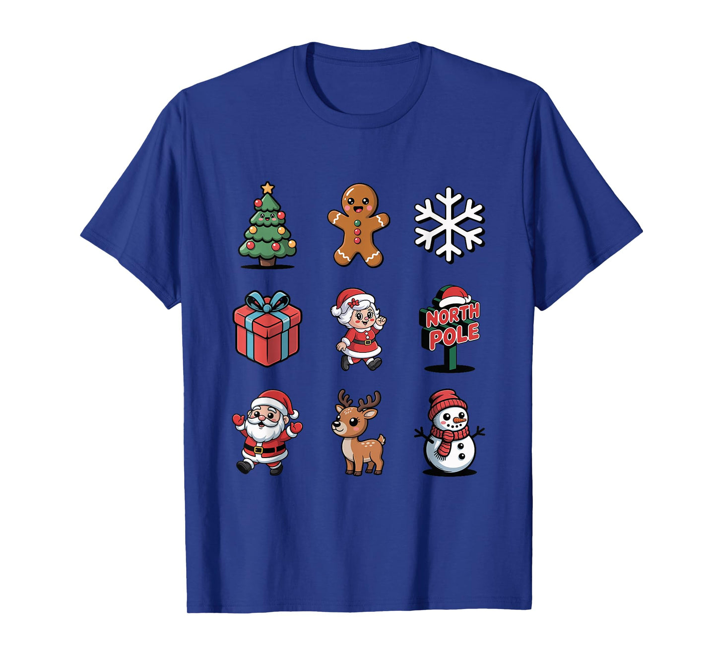 Cute Christmas Tree Gingerbread Santa Reindeer Elf T-Shirt