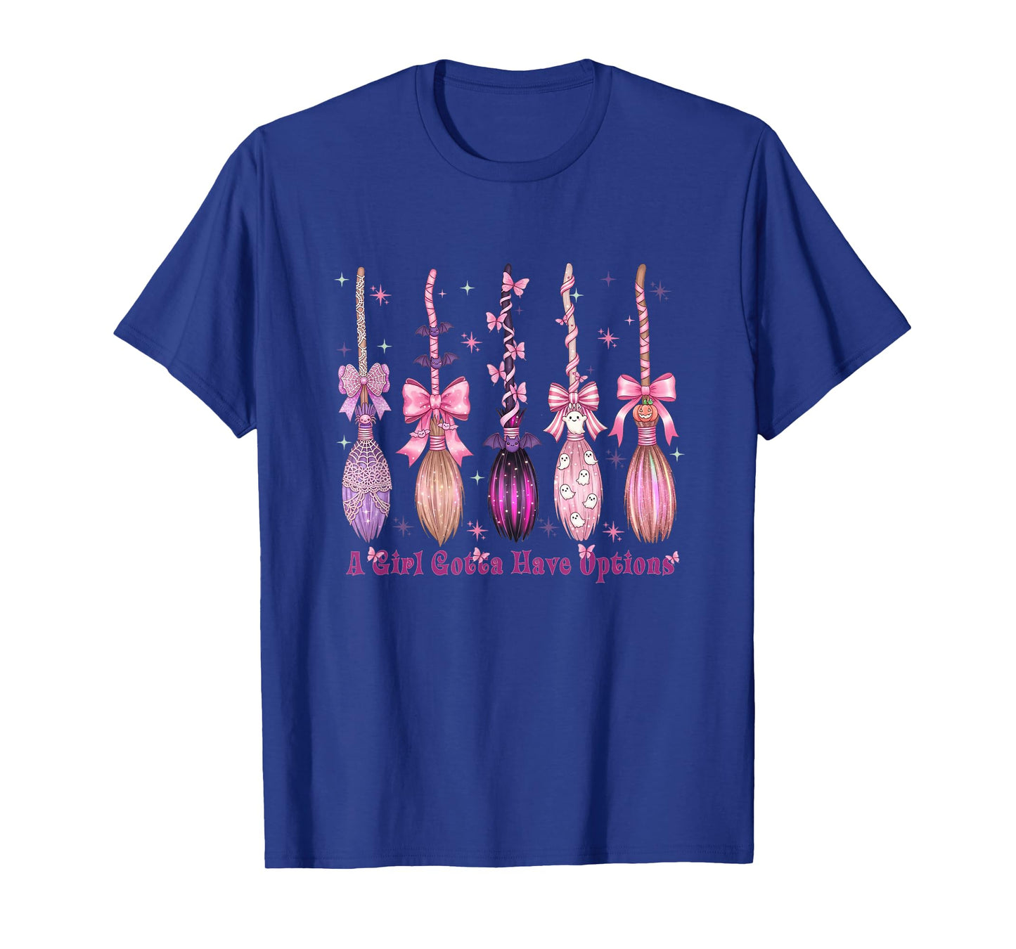 Retro A Girl’s Gotta Have Options,Halloween Witches Brooms T-Shirt