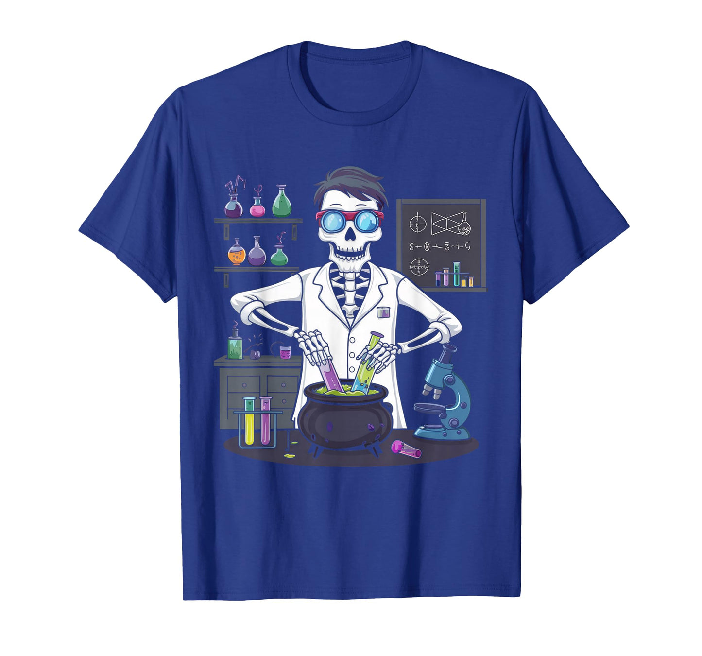 Funny Science Teacher Halloween Skeleton Scientist Chemistry T-Shirt