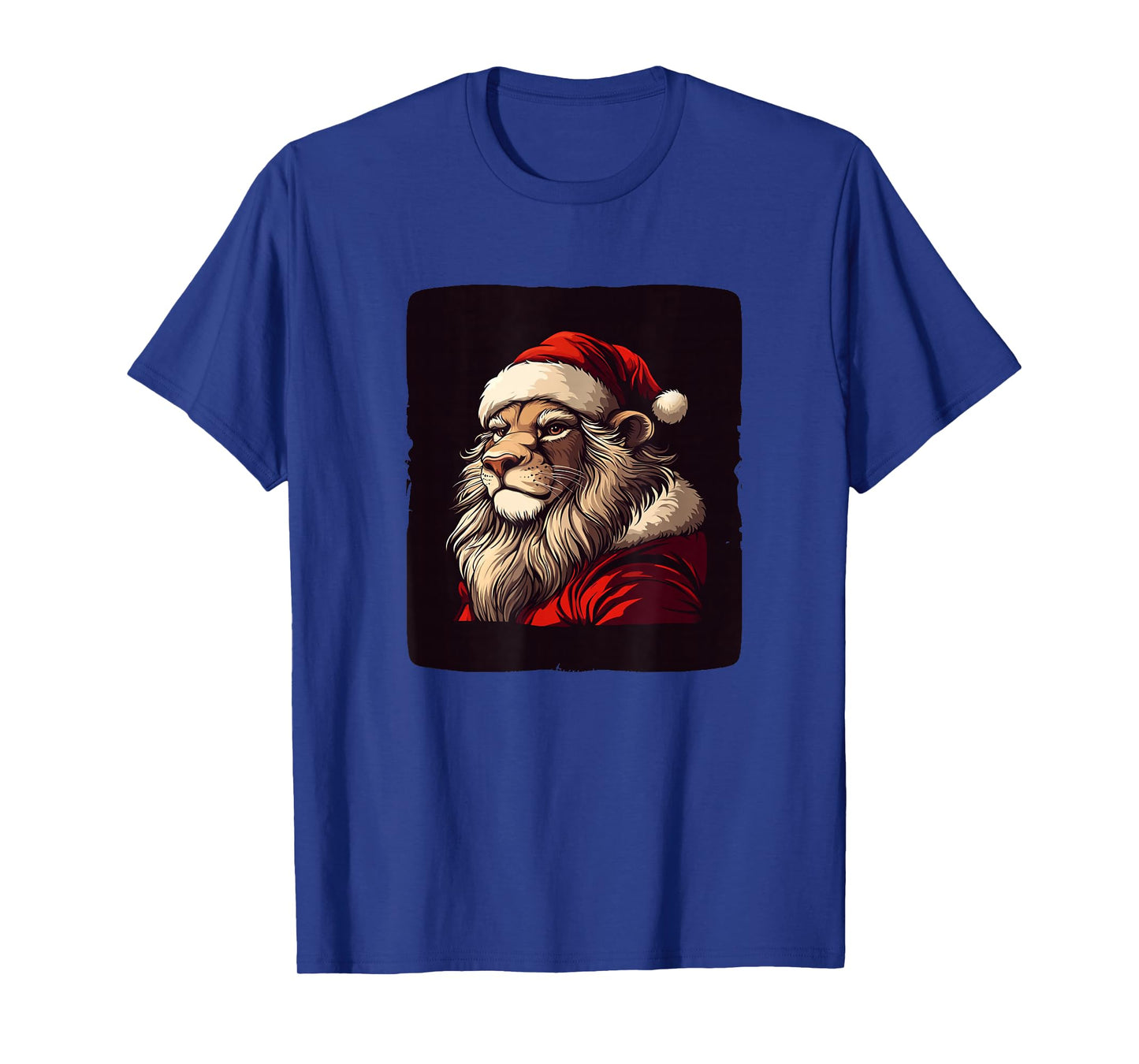 Funny Lion in Santa Hat Ready for a Jolly Celebration T-Shirt