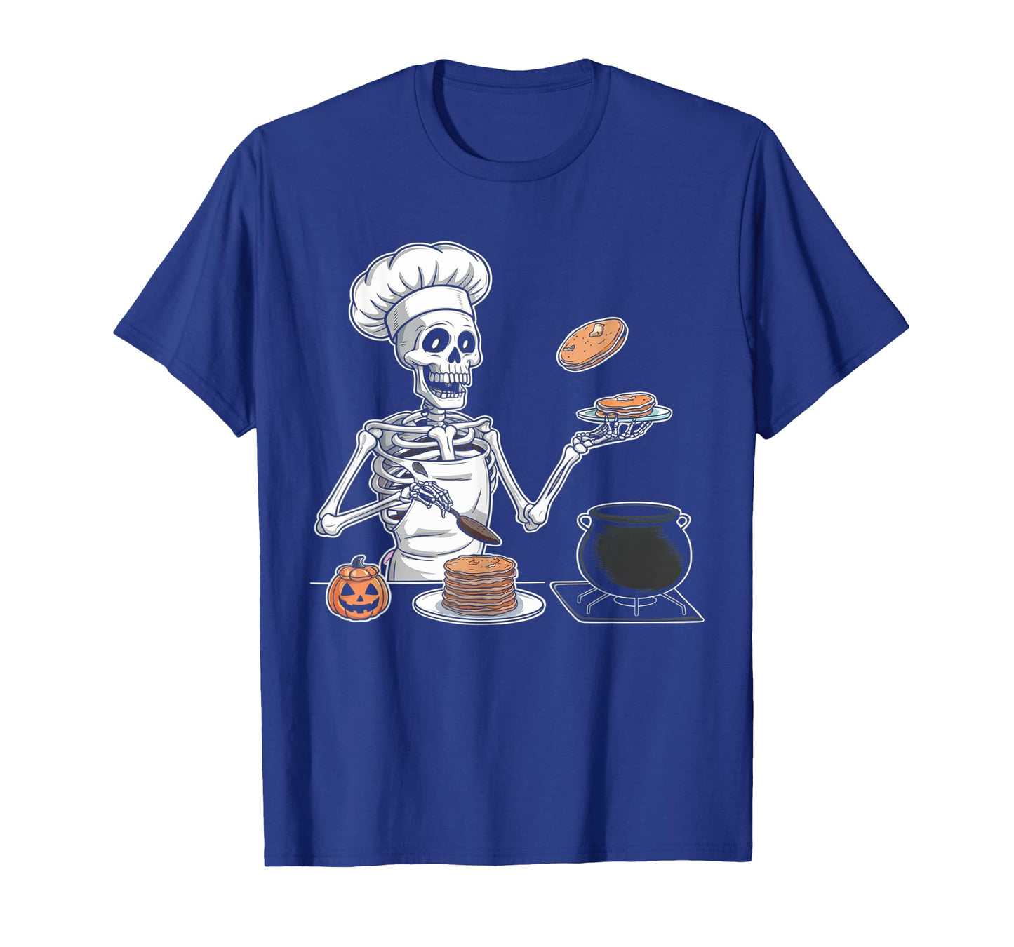 Skeleton Cooking Halloween Shirt Spooky Chef Pancakes Cook T-Shirt