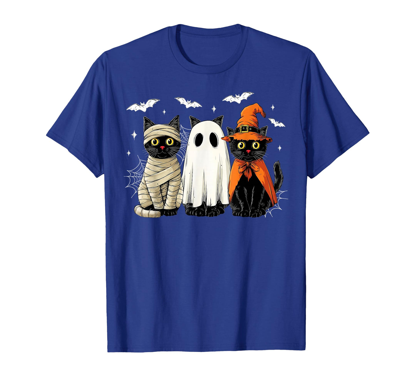 Trick or Treat Black Cat Halloween Witch Ghost Cats Pumpkin T-Shirt