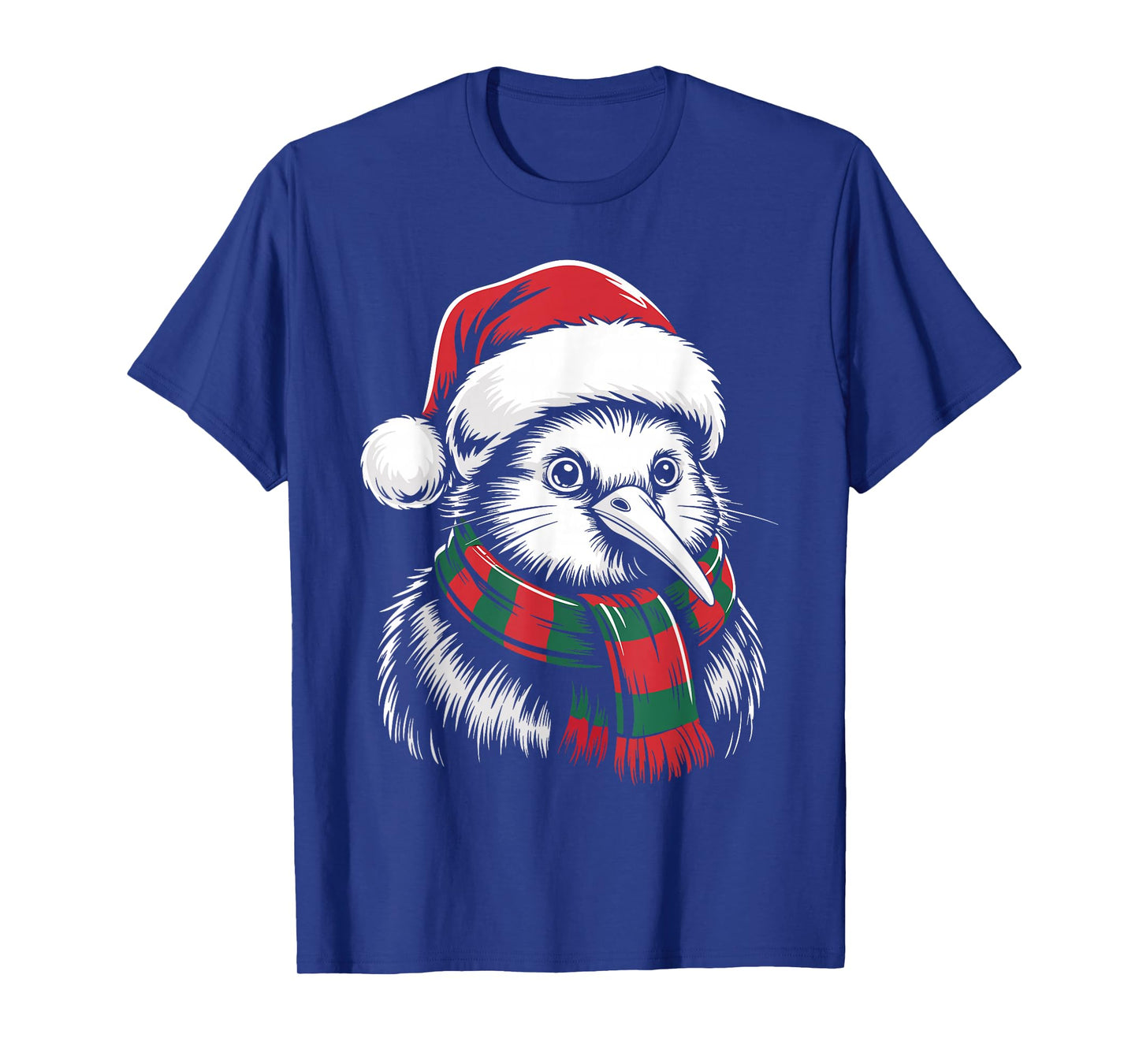 Kiwi Bird Xmas Santa Hat Scarf Christmas Costume T-Shirt