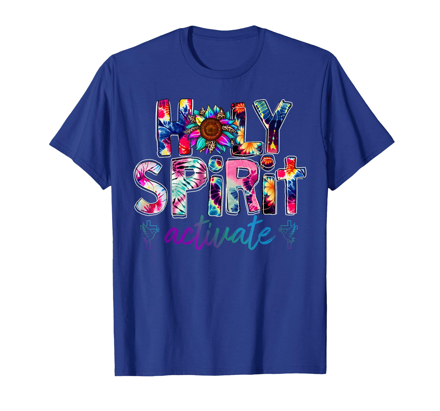 Holy Spirit Activate Leopard Christians Jesus Love Tie Dye T-Shirt