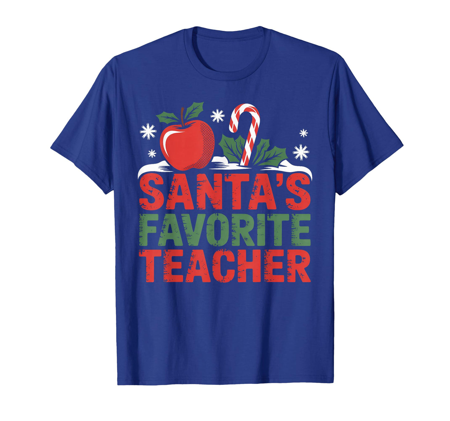 Santa’s Favorite Teacher Holiday Apple & Santa Hat Christmas T-Shirt