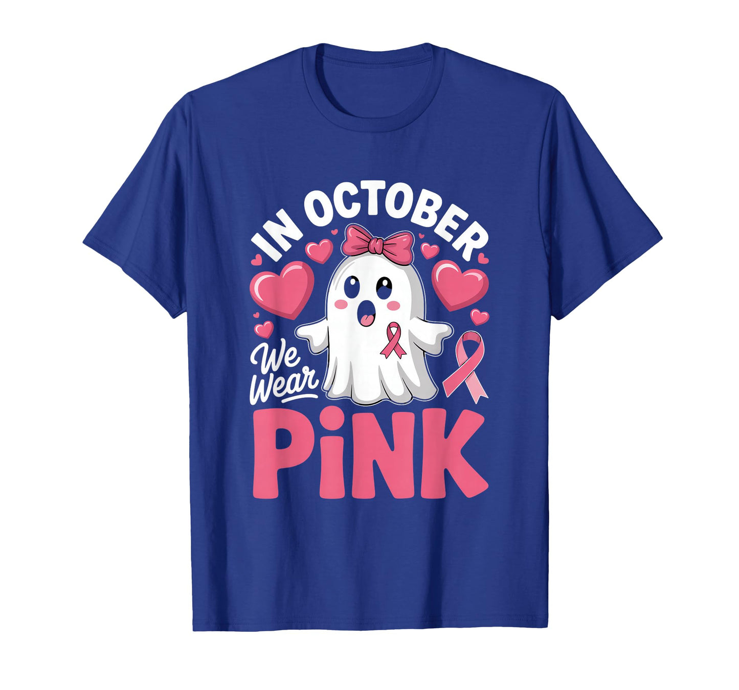 Breast Cancer Women Halloween Girls in October We Wear Pink T-Shirt