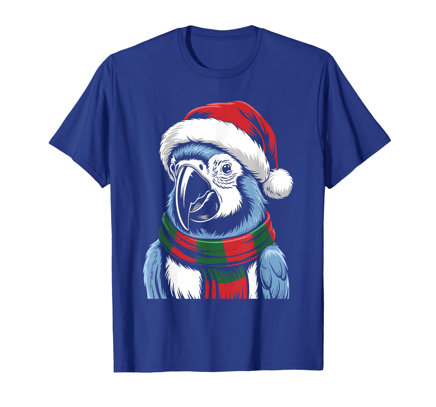 Macaw Xmas Santa Hat Scarf Christmas Costume T-Shirt