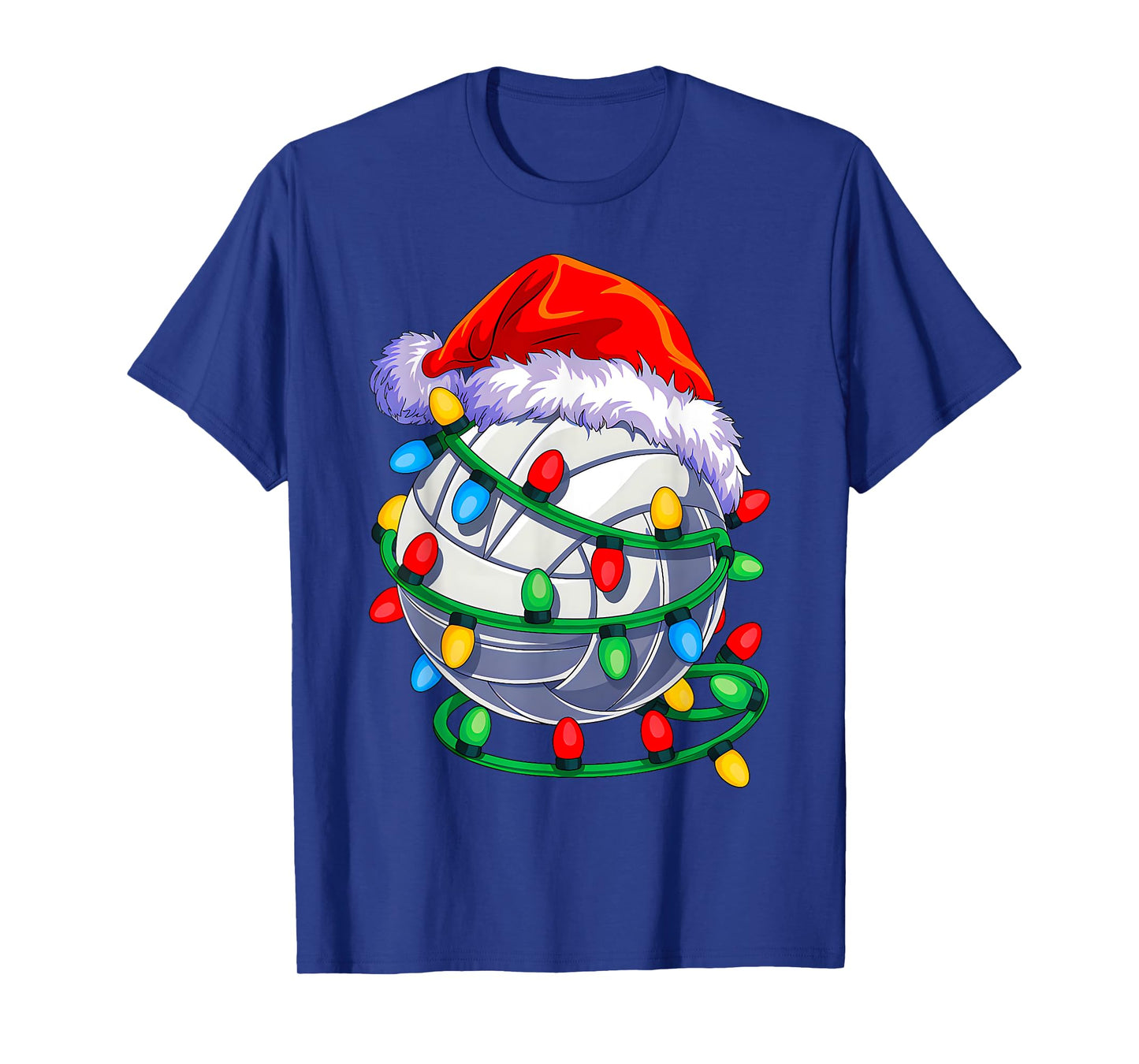 Volleyball Ball Santa Hat Christmas Volleyball Xmas Lights T-Shirt
