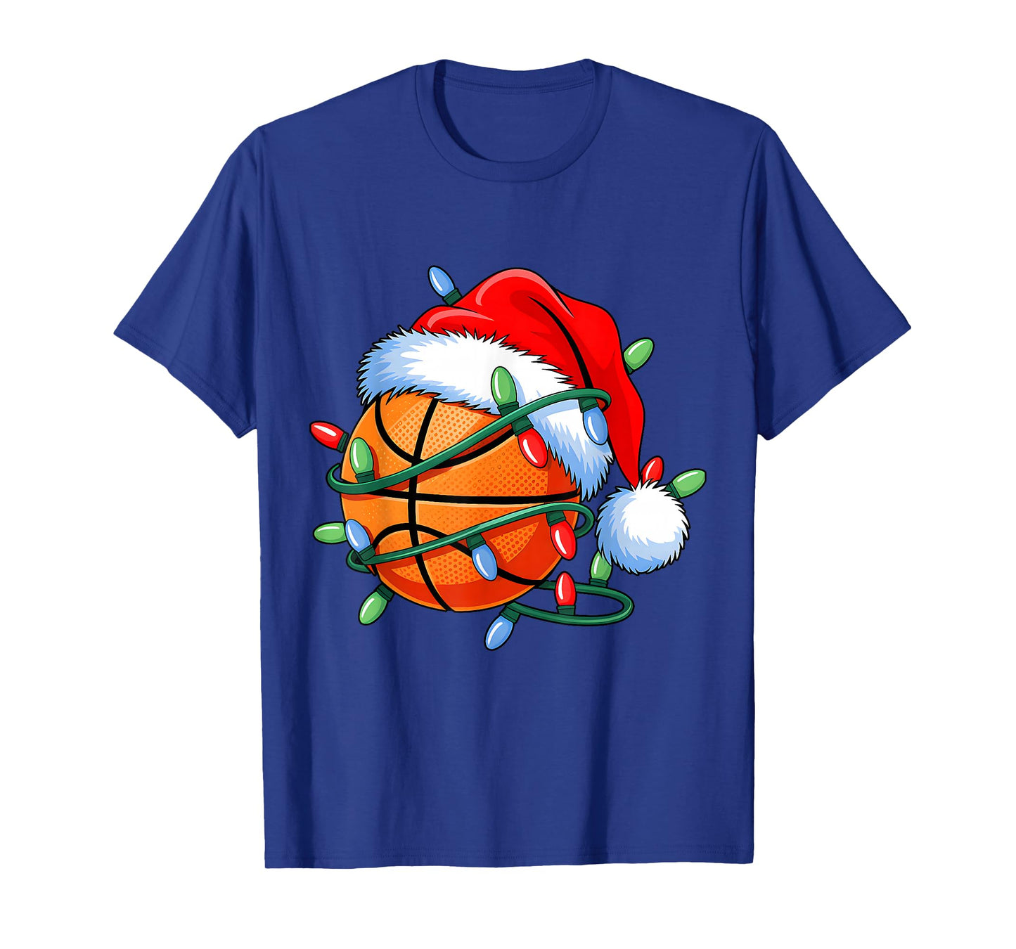 Basketball Ball Santa Hat Xmas Christmas Basketball Lover T-Shirt