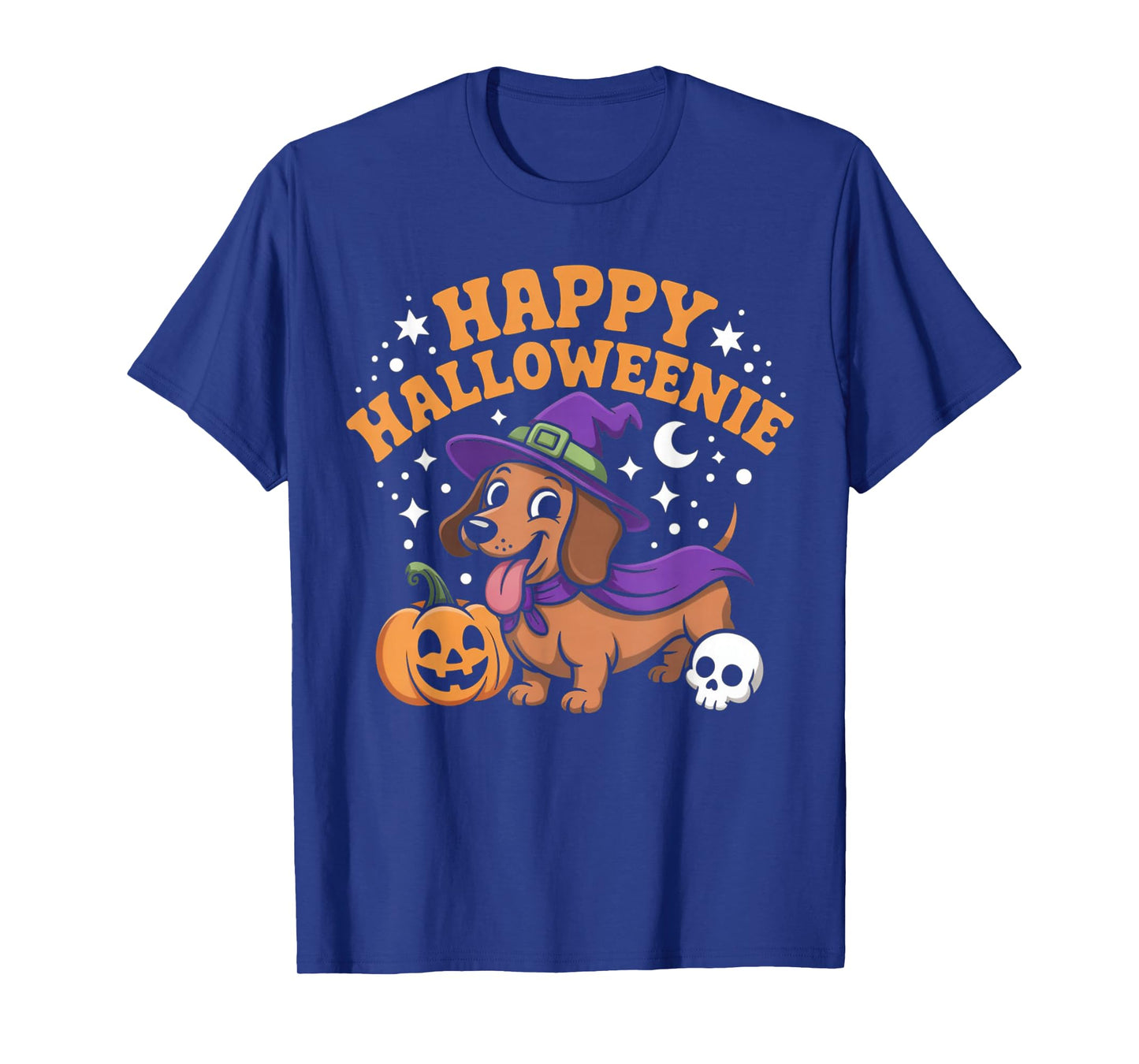 Dachshund Weiner Dog Witch Happy Halloweenie T-Shirt