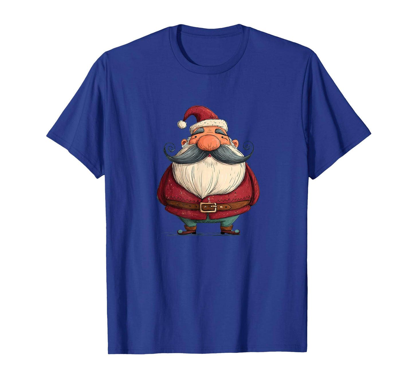 Awesome Santa Claus in Festive Mustache Beard Look T-Shirt