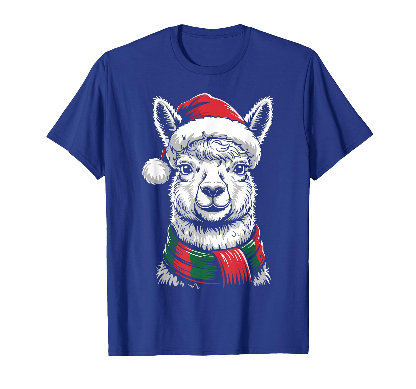 Alpaca Xmas Santa Hat Scarf Christmas Costume T-Shirt