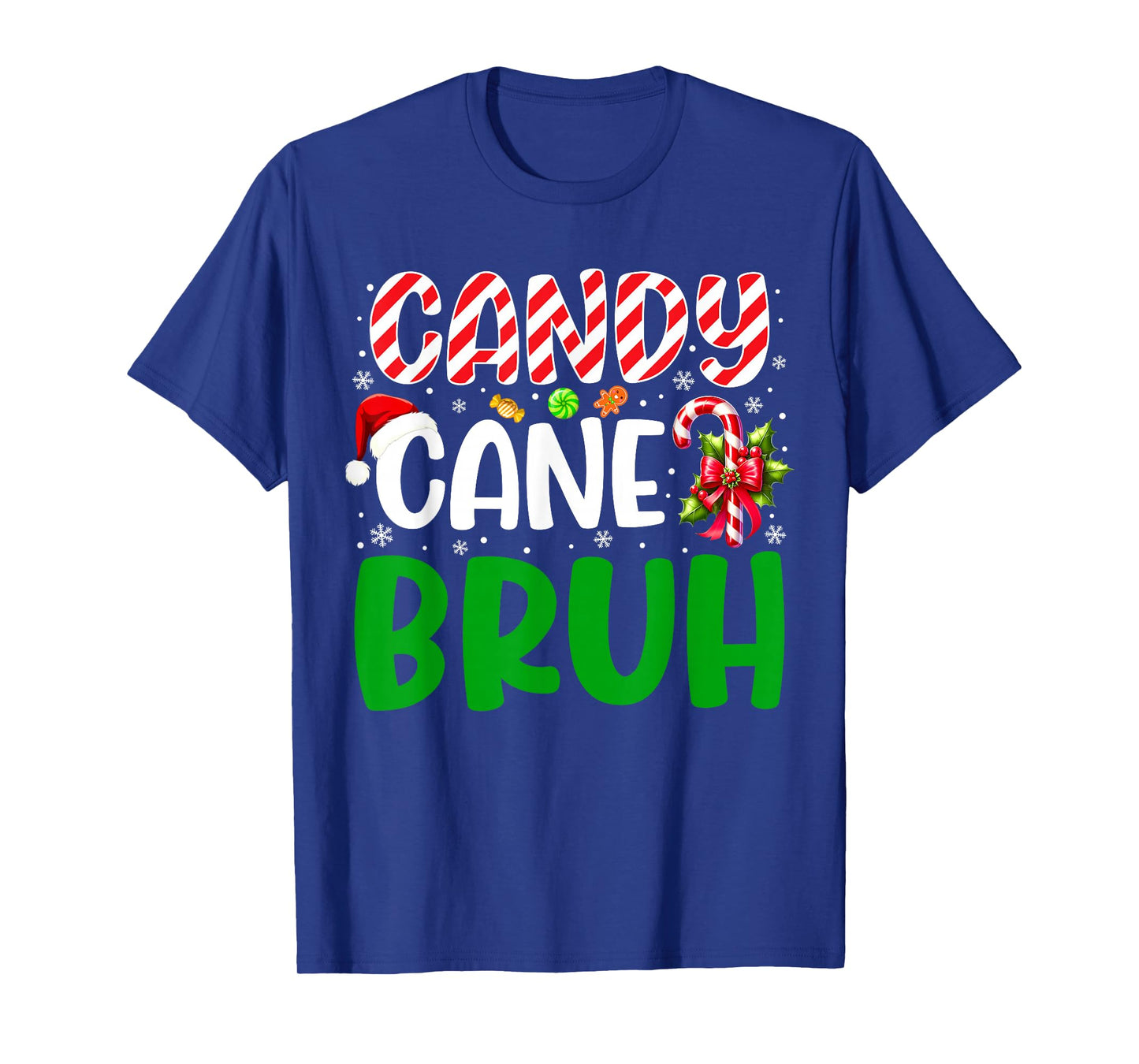 Candy Cane Bruh Funny Christmas Family Matching Xmas Pajamas T-Shirt