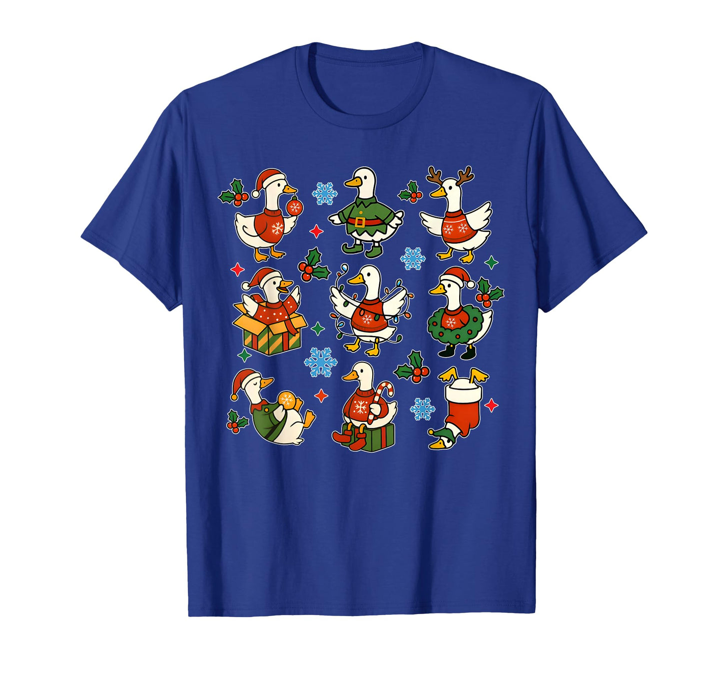 Retro Christmas Silly Goose Christmas Light Goosemas Funny T-Shirt