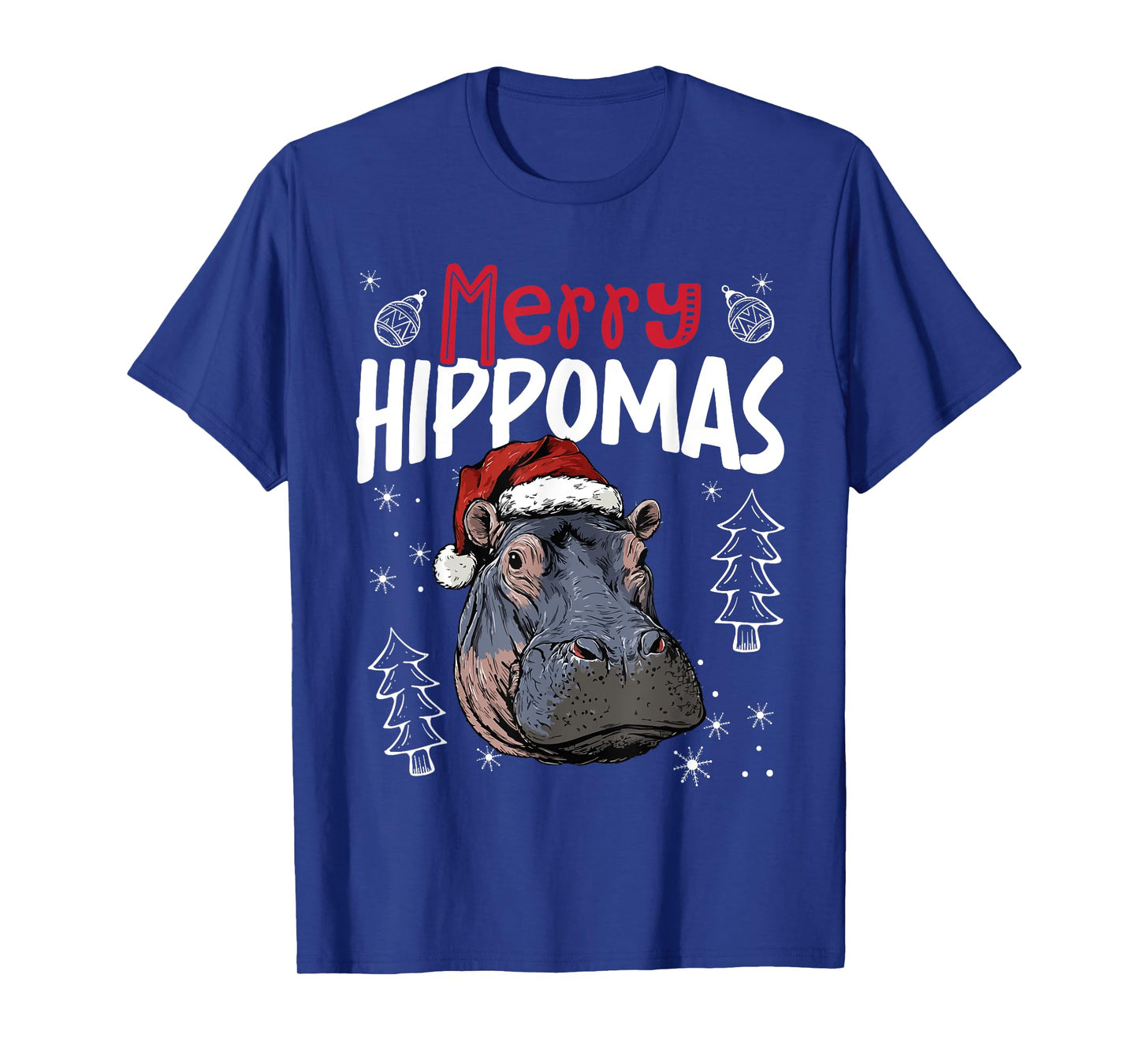 Merry Hippomas Funny Christmas Hippo T-Shirt