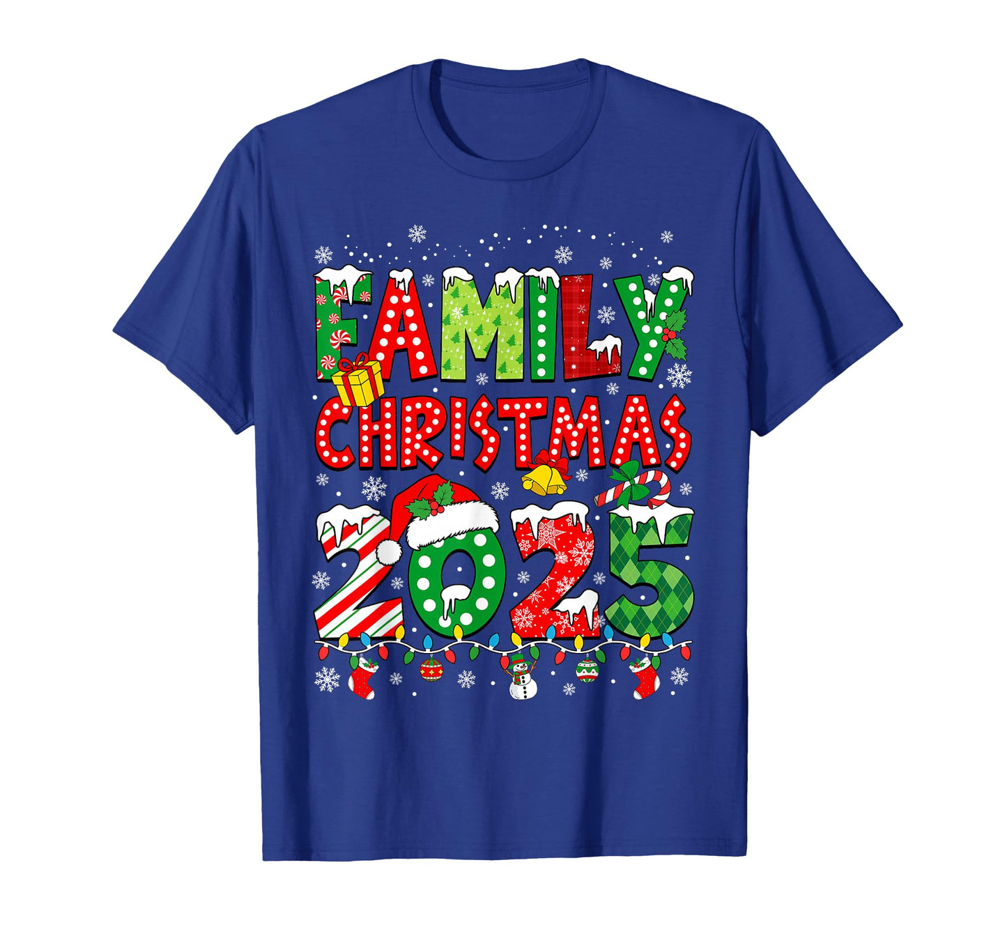 Family Christmas 2025 Matching Squad Santa Elf Funny Xmas T-Shirt