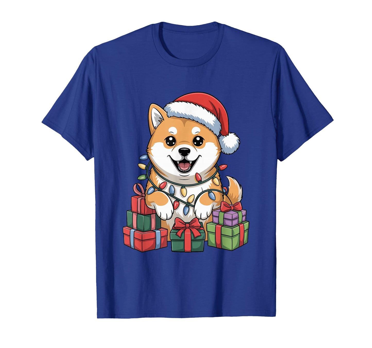 Cute Shiba Inu Santa Hat Christmas Xmas Dog Lovers Holiday T-Shirt