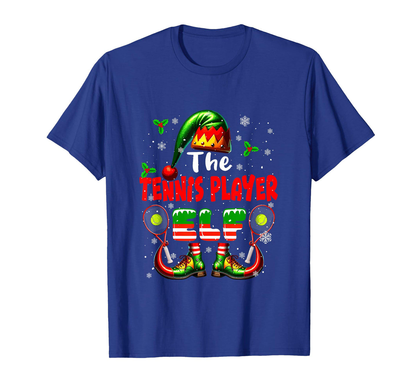The Tennis Player Elf Christmas Job Team Matching Parties T-Shirt