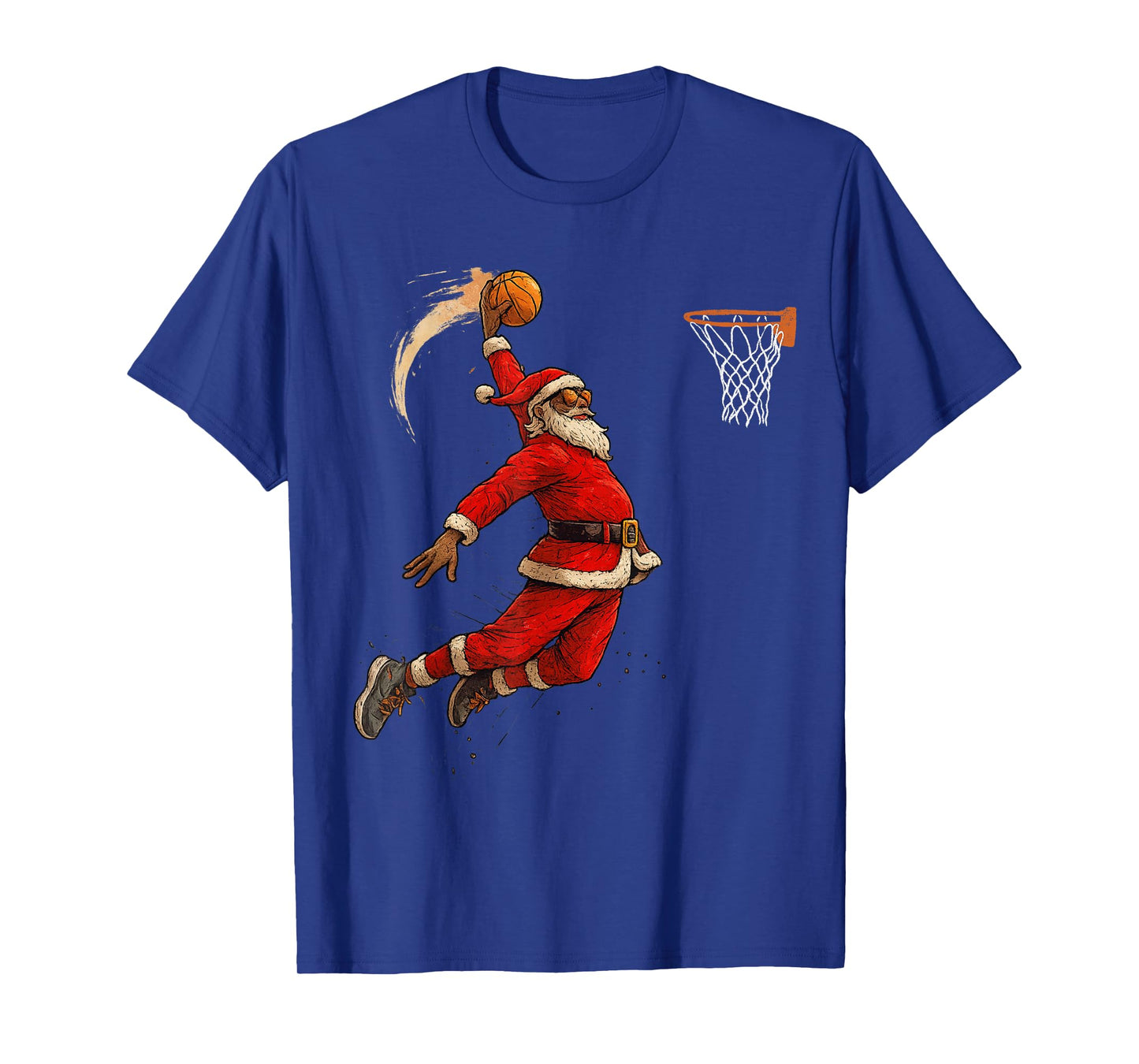Santa Claus Playing Basketball Xmas Holiday Funny Christmas T-Shirt