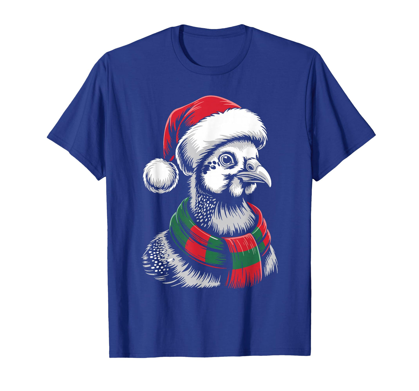 Guinea Fowl Xmas Santa Hat Scarf Christmas Costume T-Shirt