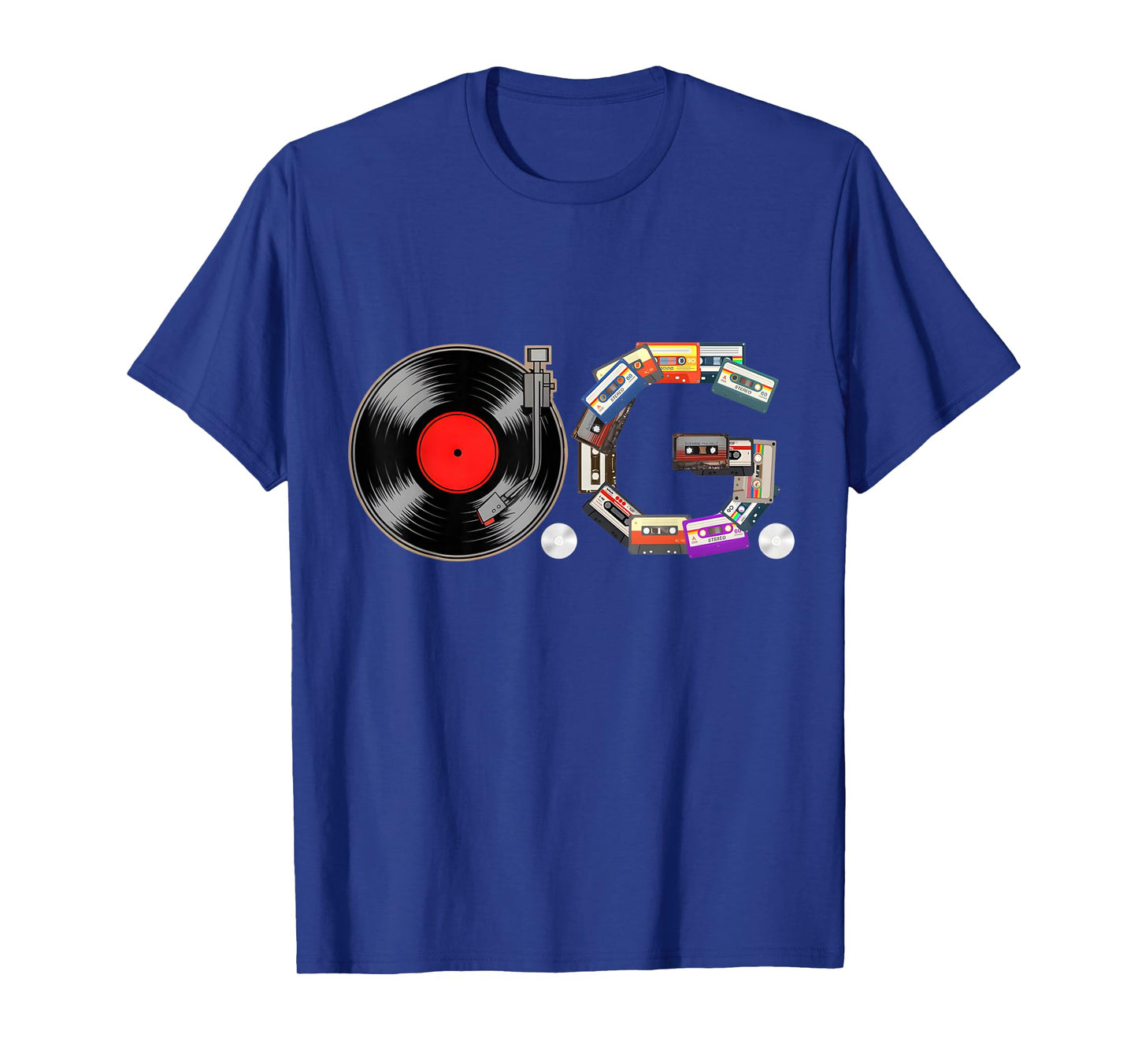 Old School OG Hip Hop Head Vinyl, CDs, Tapes 80s 90s Retro T-Shirt