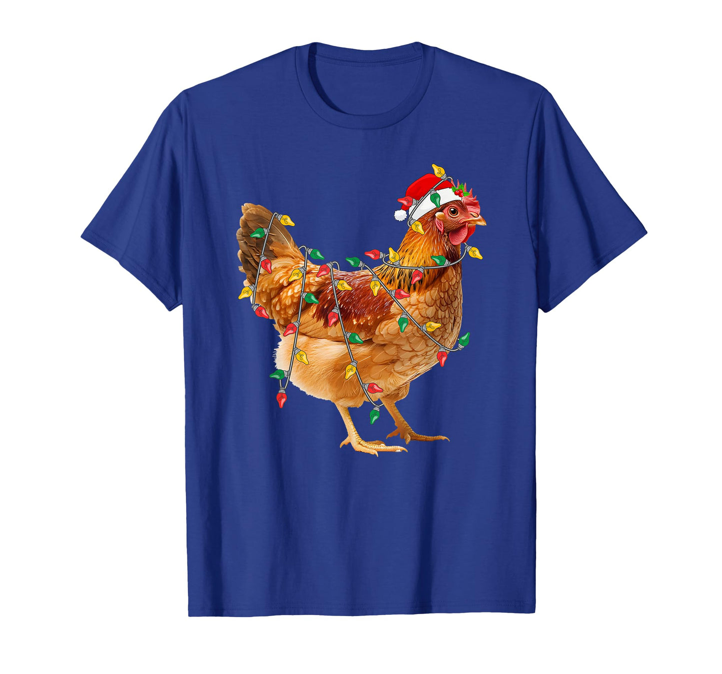 Chicken Christmas Lights Santa Farm Animal Chicken Xmas T-Shirt