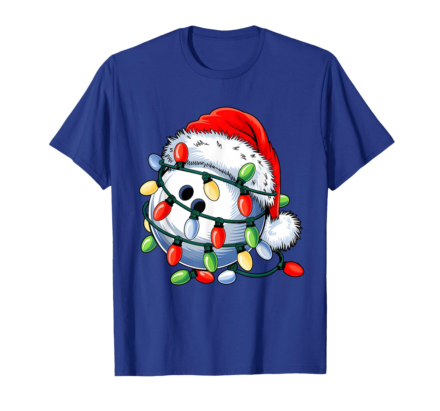 Bowling Ball Santa Hat Xmas Funny Christmas Bowling Lover T-Shirt