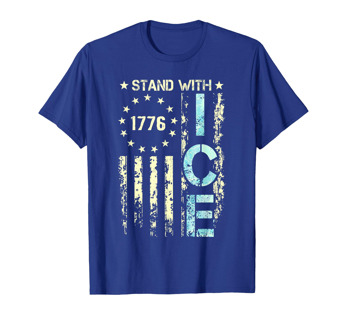 Border Patrol Support ICE Immigration Officers American Flag T-Shirt
