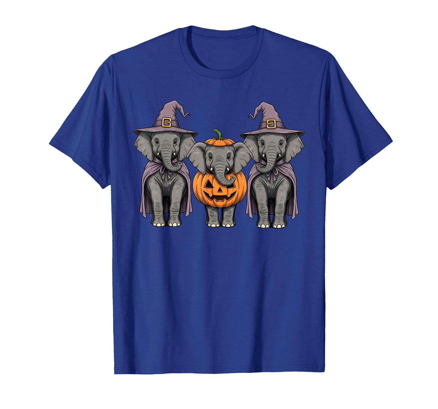 Spooky Ghost Elephant Pumpkin Halloween Safari Animal T-Shirt