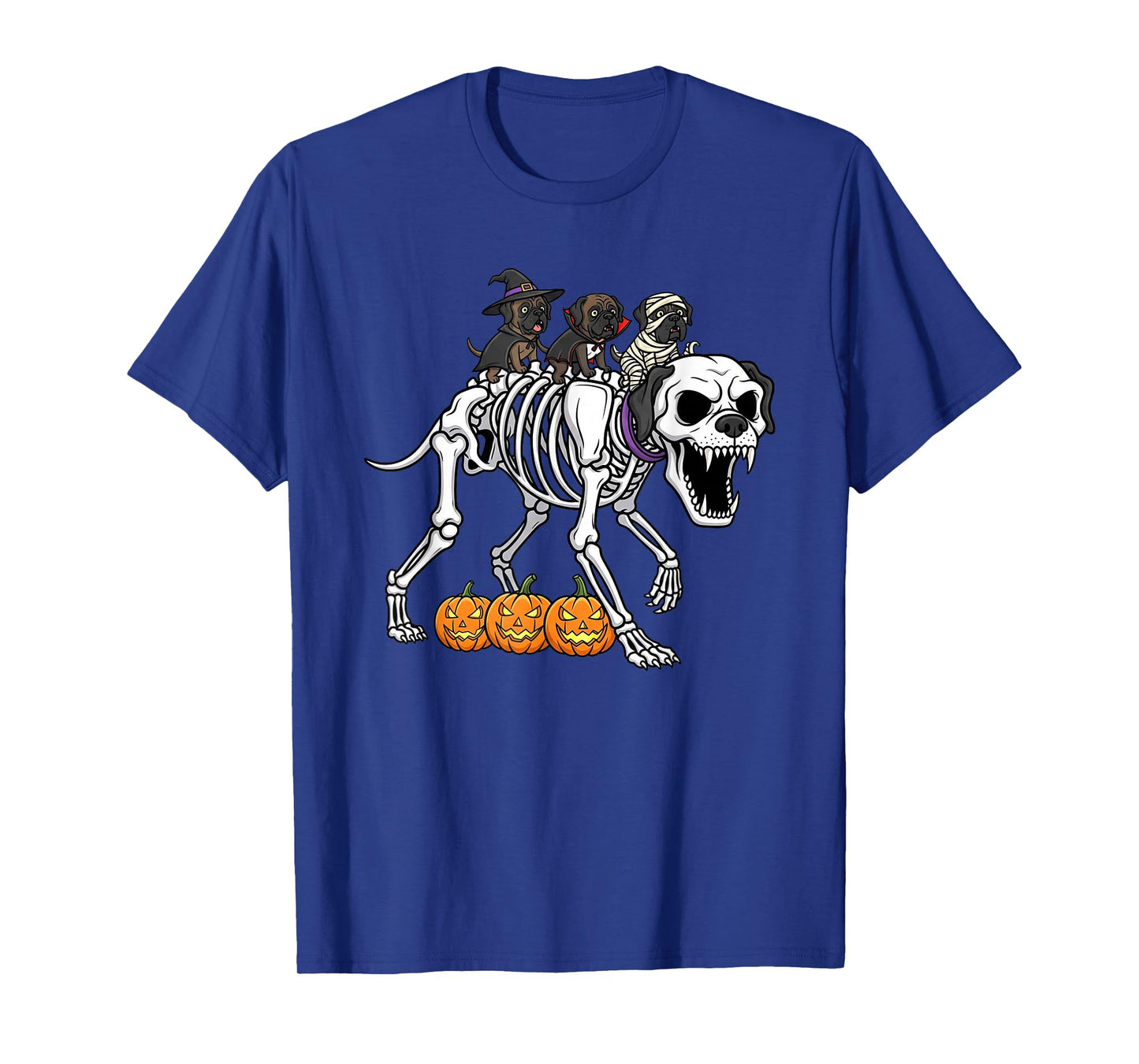 Mastiff Dog Skeleton Mummy Witch Halloween Kids Mens Womens T-Shirt