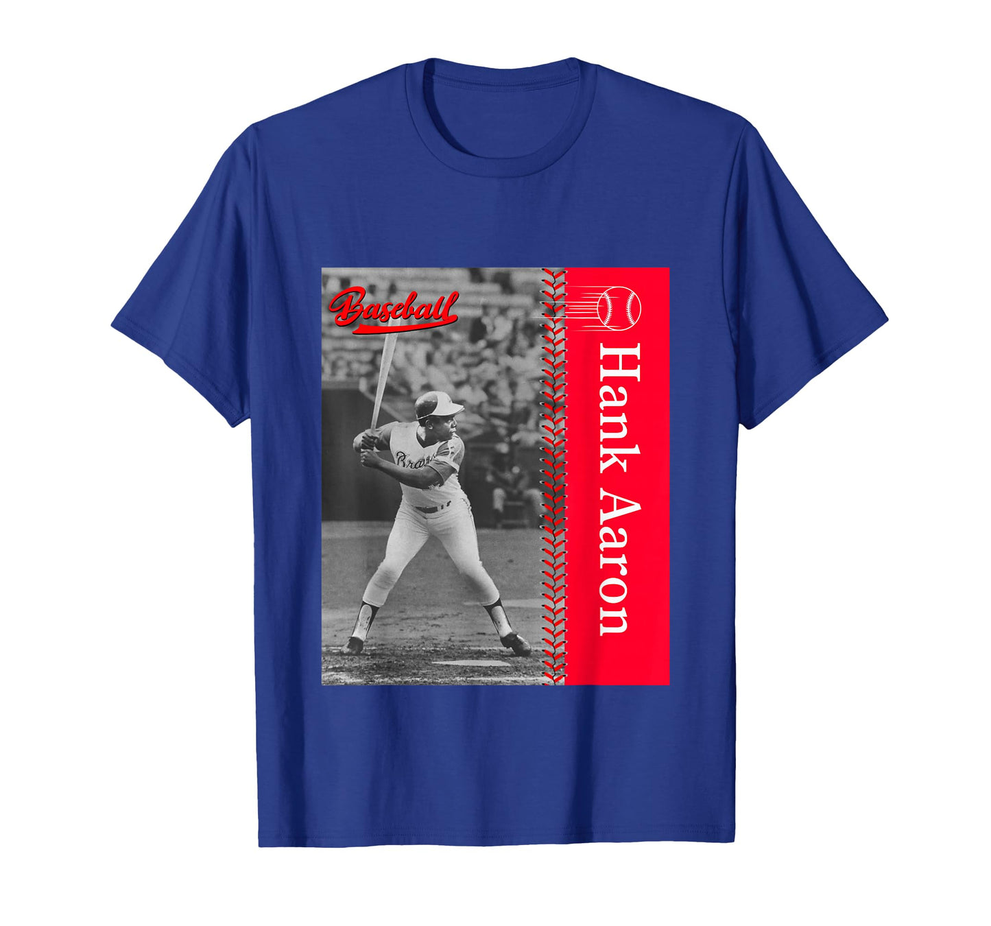 Hank Aaron_Baseball_001 T-Shirt, Small, Black