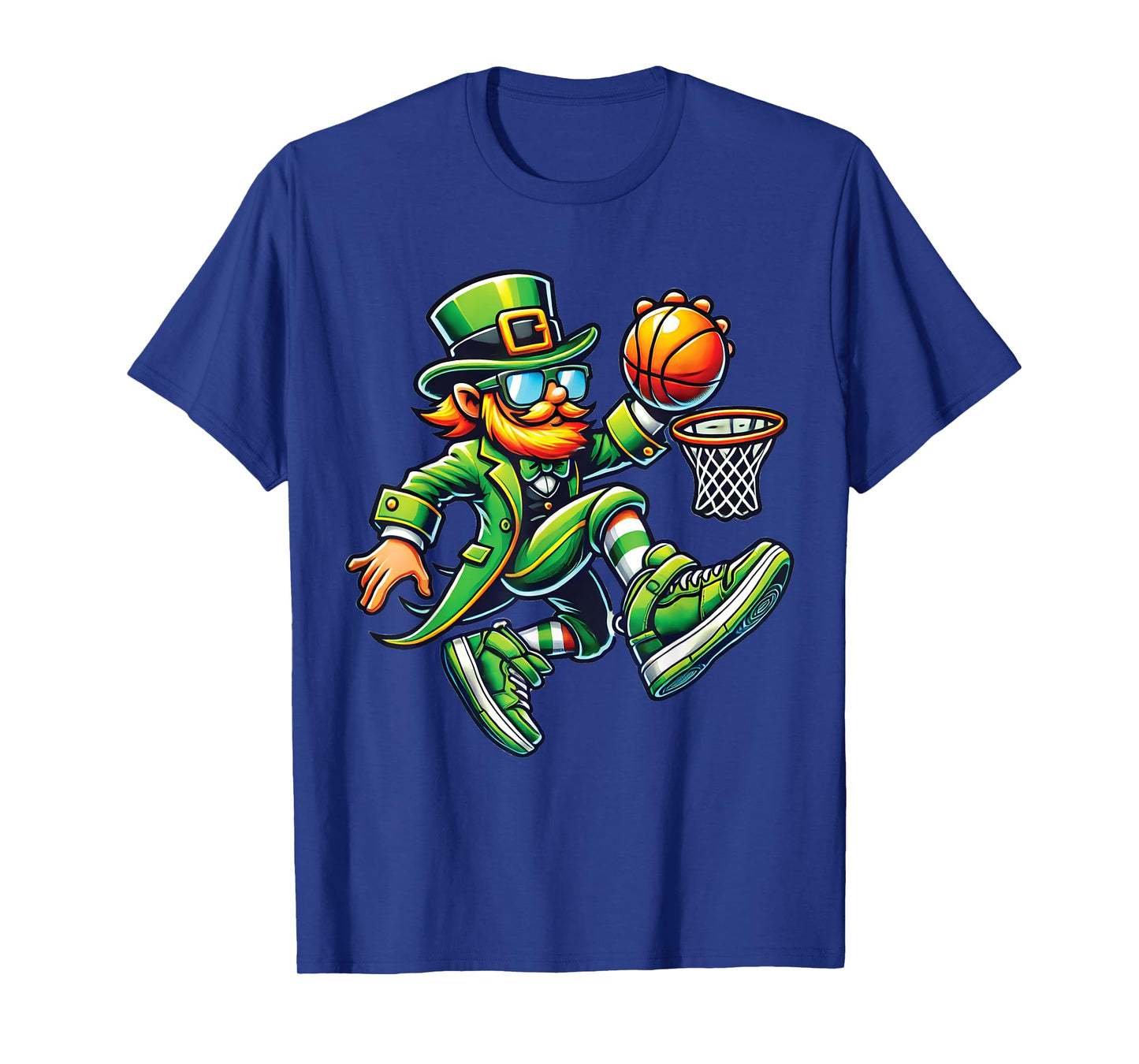 Funny Leprechaun Dunking Basketball Boys Kid St Patricks Day T-Shirt