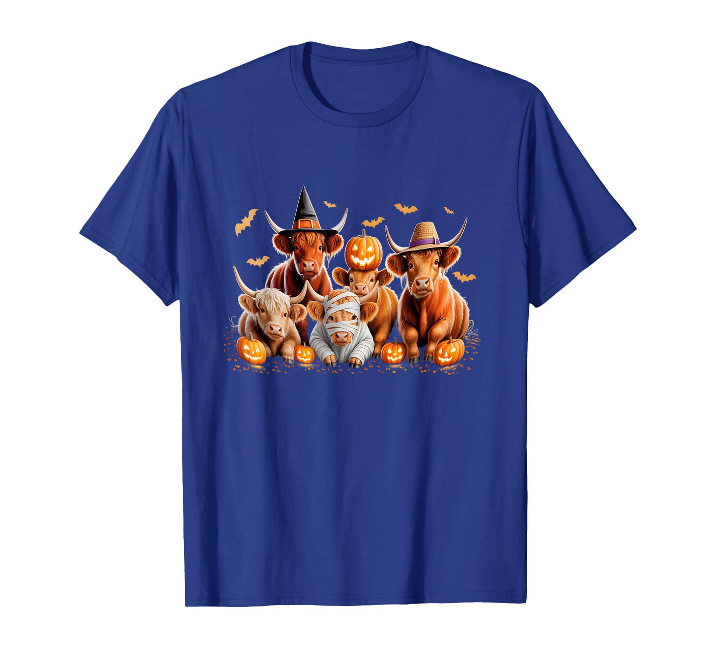 Halloween Highland Cow Witch Hat Counted Crossstitch Pattern T-Shirt