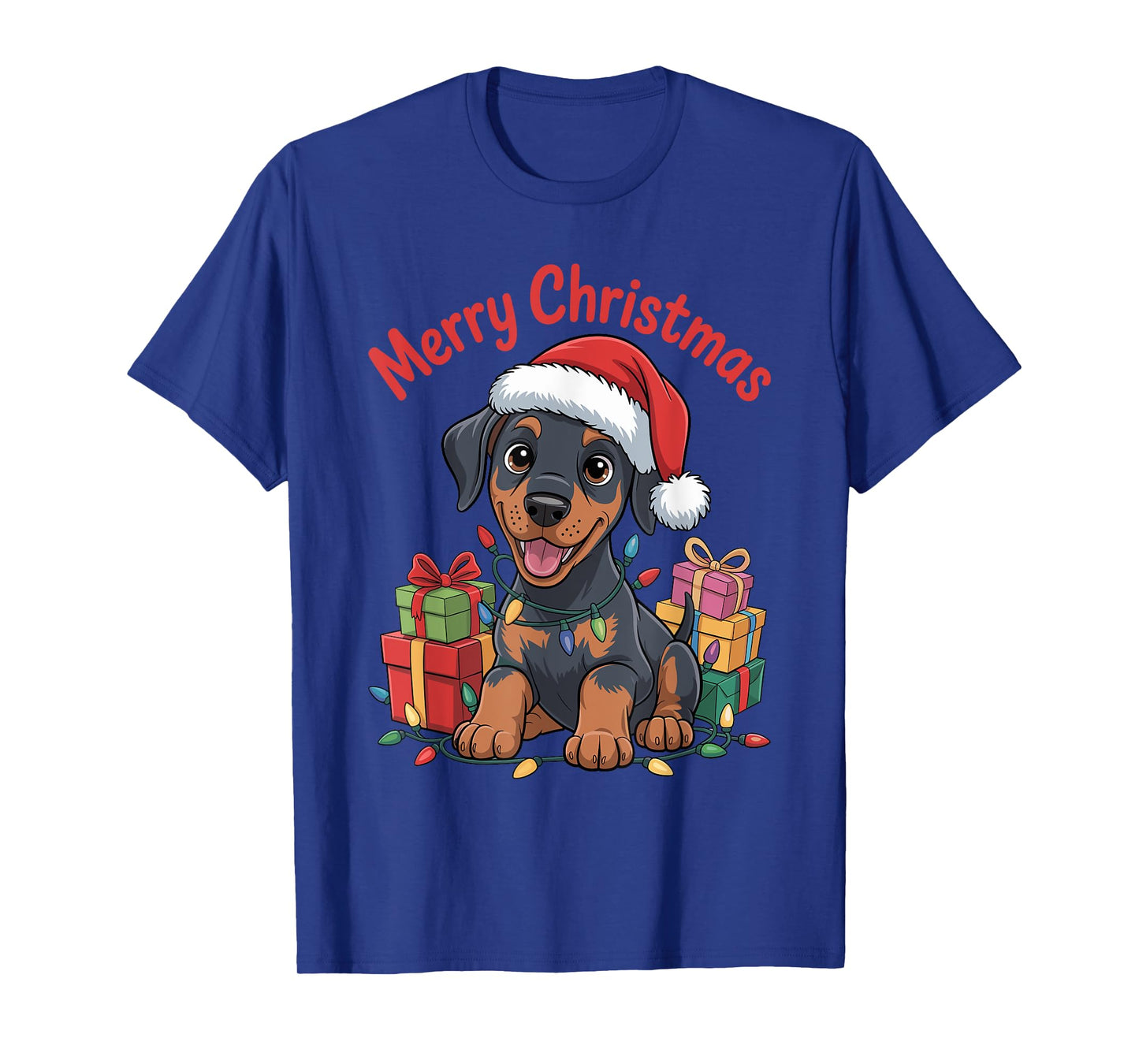 Cute Doberman Christmas Design Funny Dobie Dog Lover Holiday T-Shirt