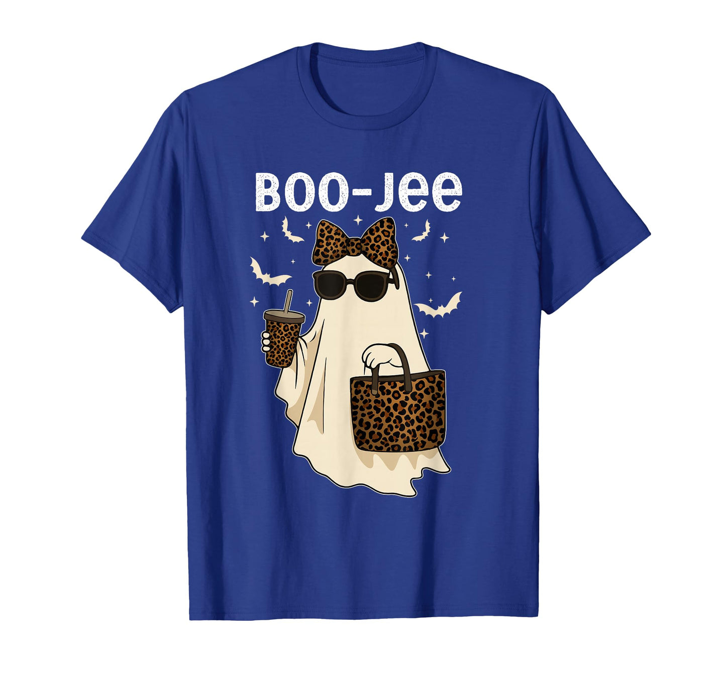 Coquette Leopard Ghost Coffee Boo-JEE Halloween Boujee Ghost T-Shirt