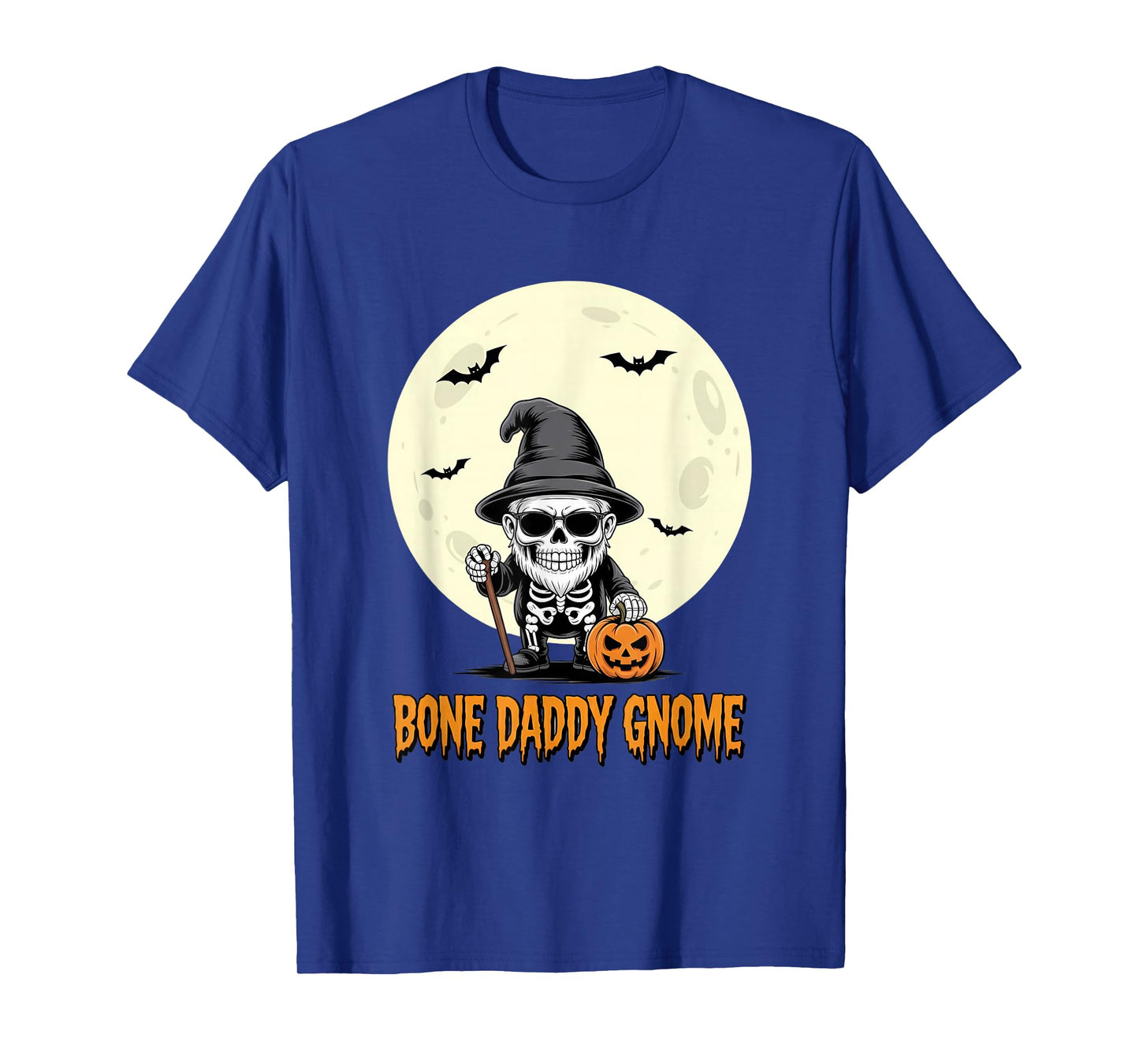 Bone Daddy Gnome Halloween Skeleton Pumpkin Spooky Witch Hat T-Shirt
