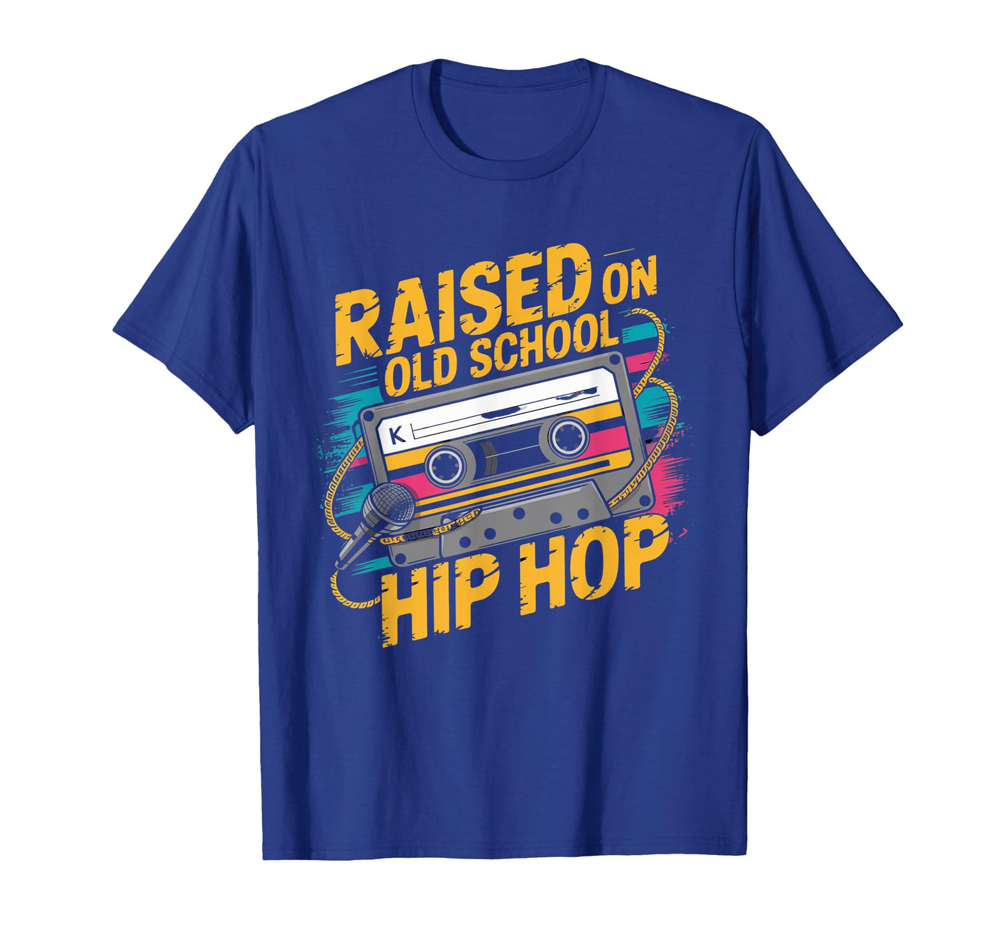 RAISED ON OLD SCHOOL HIP HOP Tshirt Cassette Graffiti Rap T-Shirt