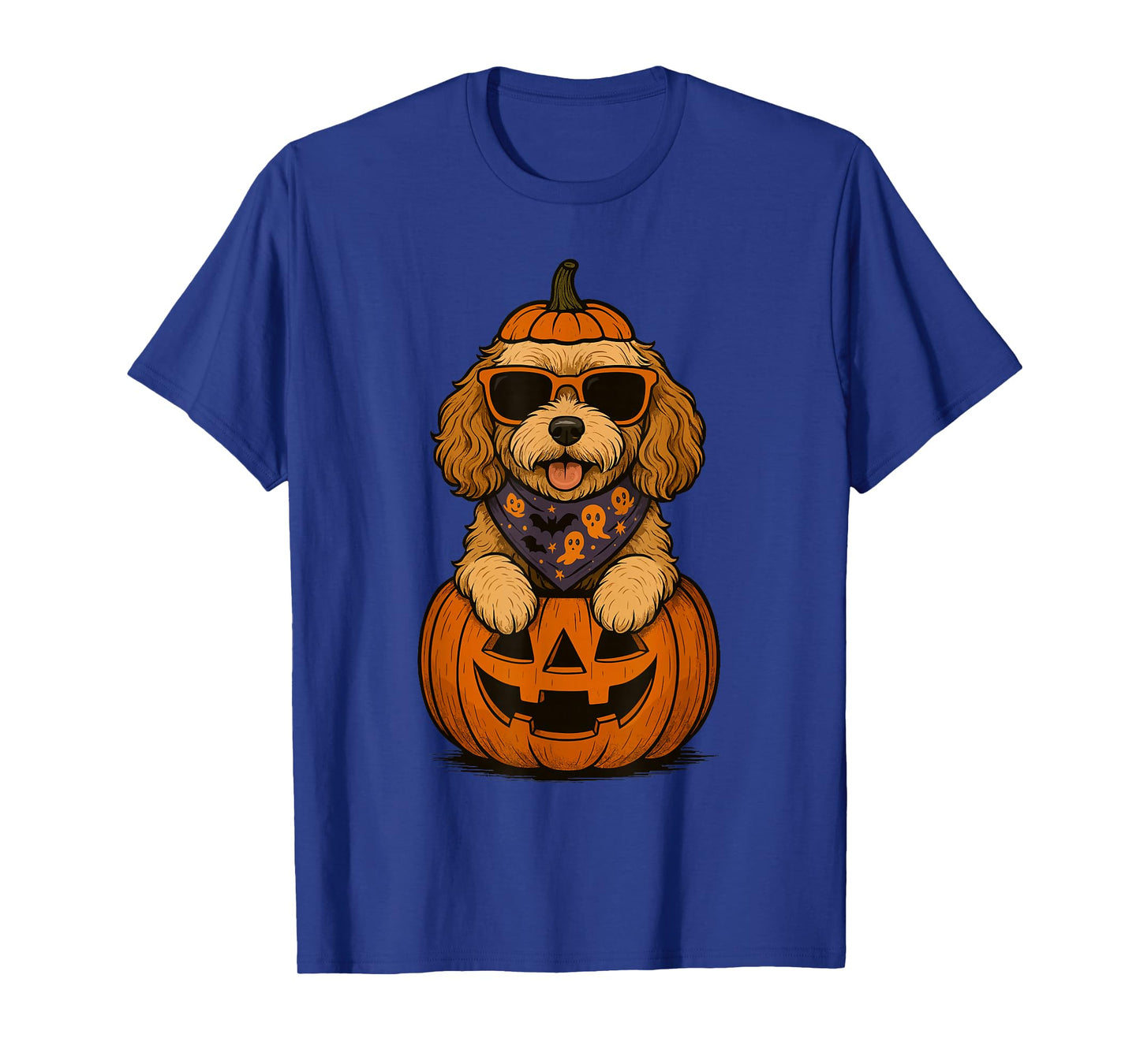 Spooky Cavapoo Pumpkin Halloween Doodle Dog Lover T-Shirt