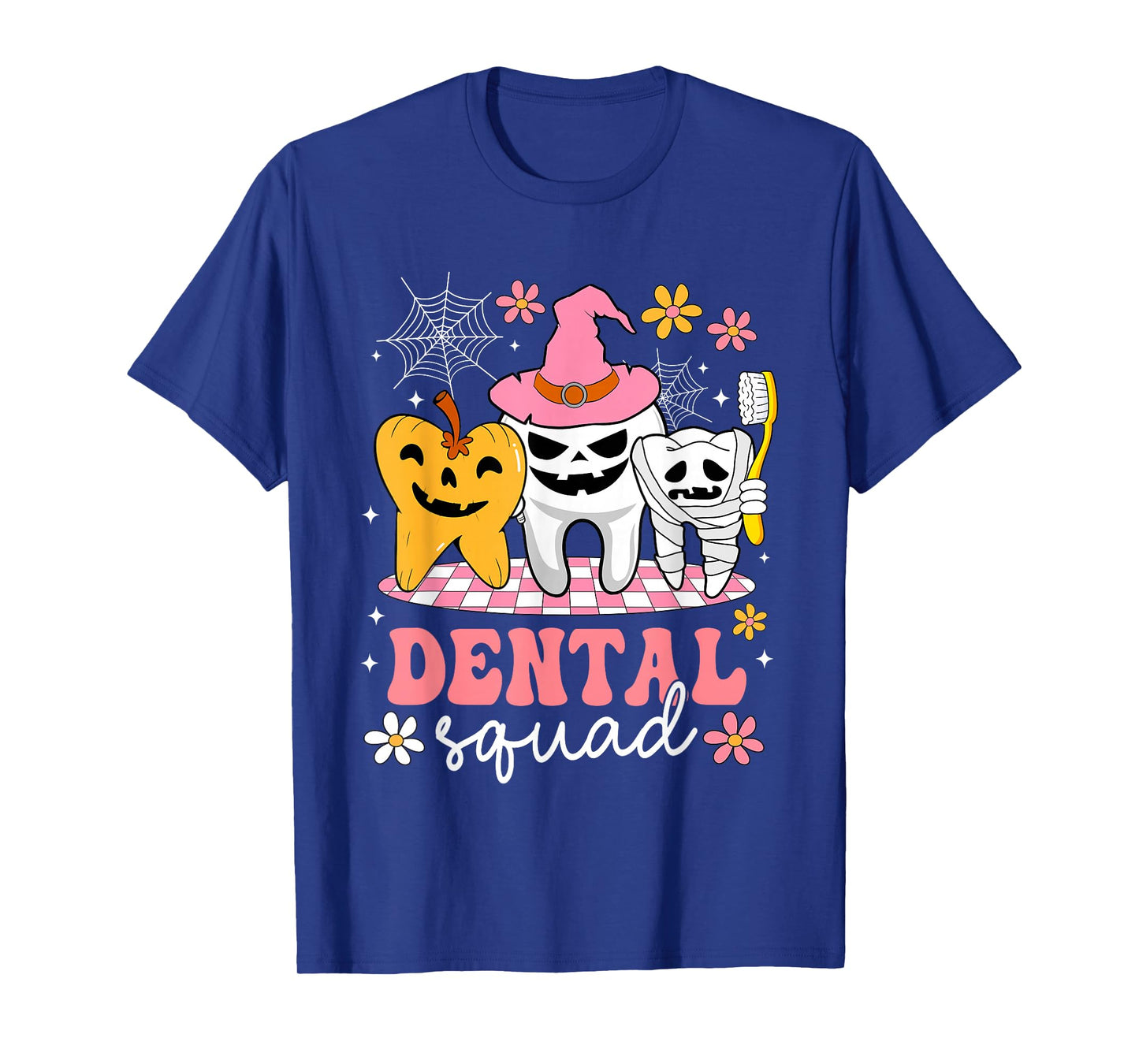 Dental Squad Tooth Pumpkin Witch Hat Funny Halloween T-Shirt