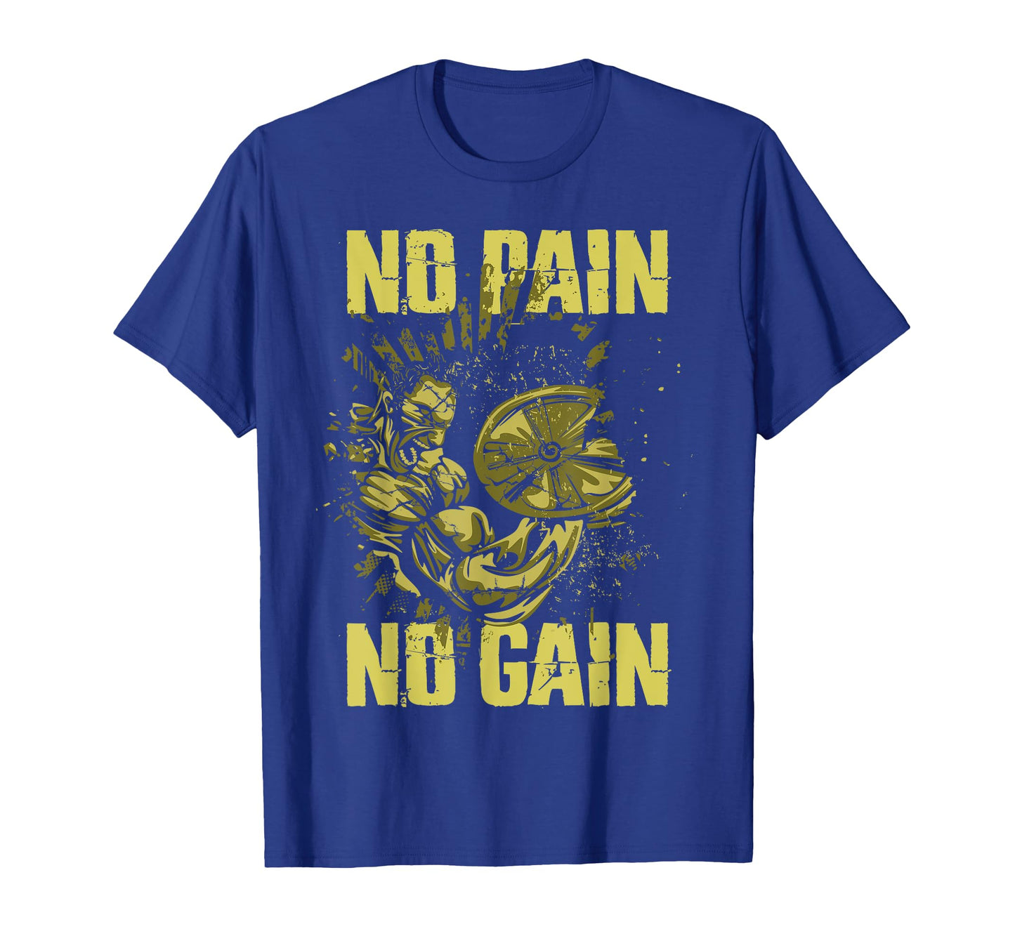 Bodybuilding Shirts for Men No Pain No Gain Bodybuilder Gym T-Shirt