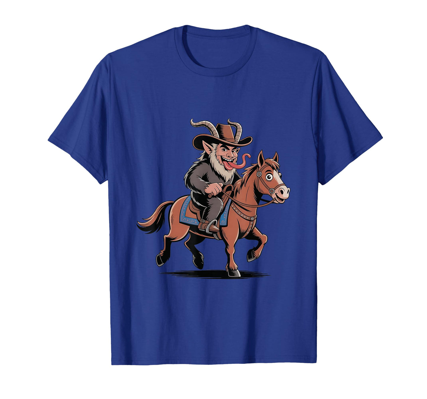 Funny Krampus Christmas Evil Santa Cowboy Western Xmas T-Shirt