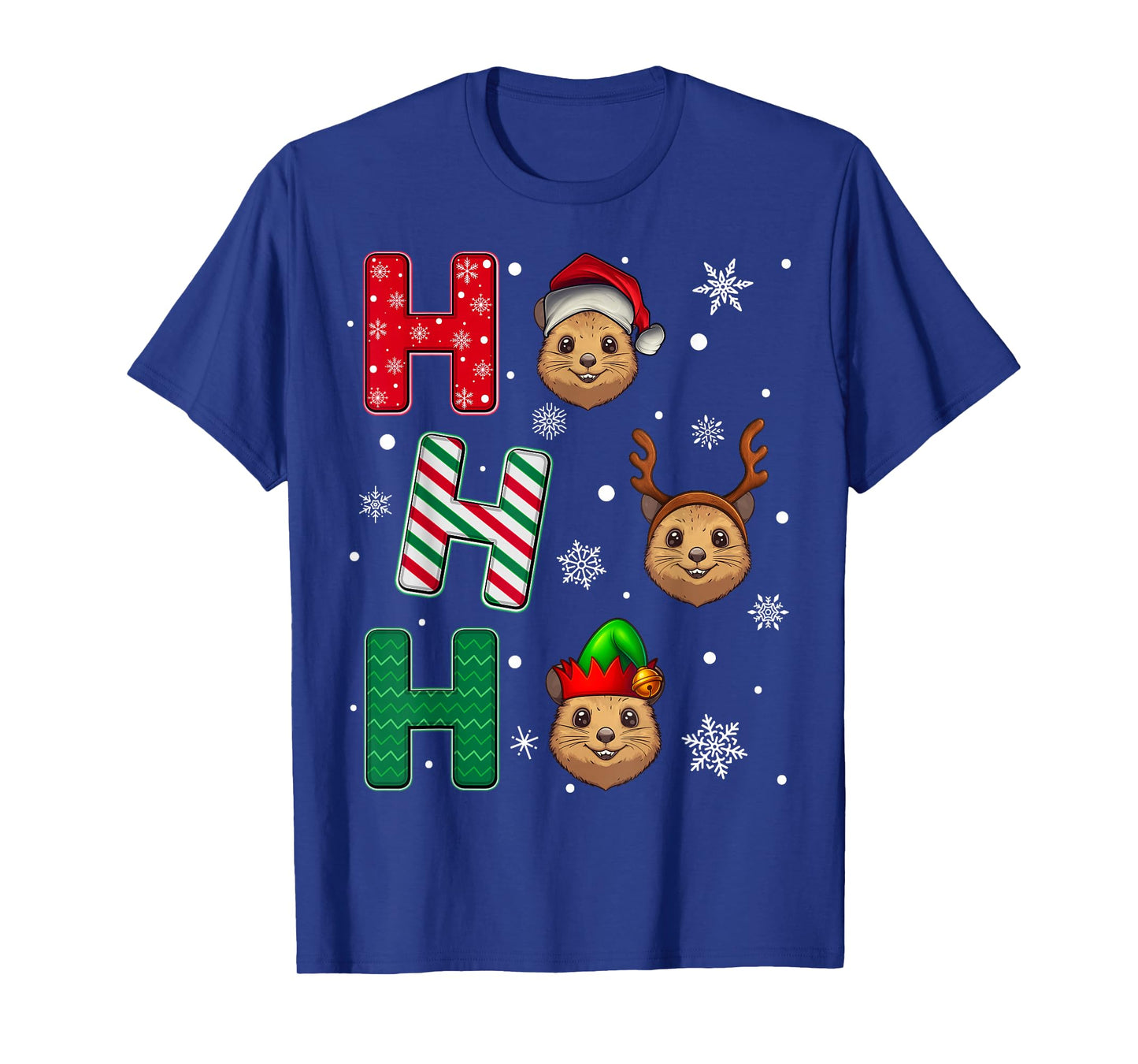 Ho Ho Ho Quokka Animal Matching Santa Elf Xmas T-Shirt