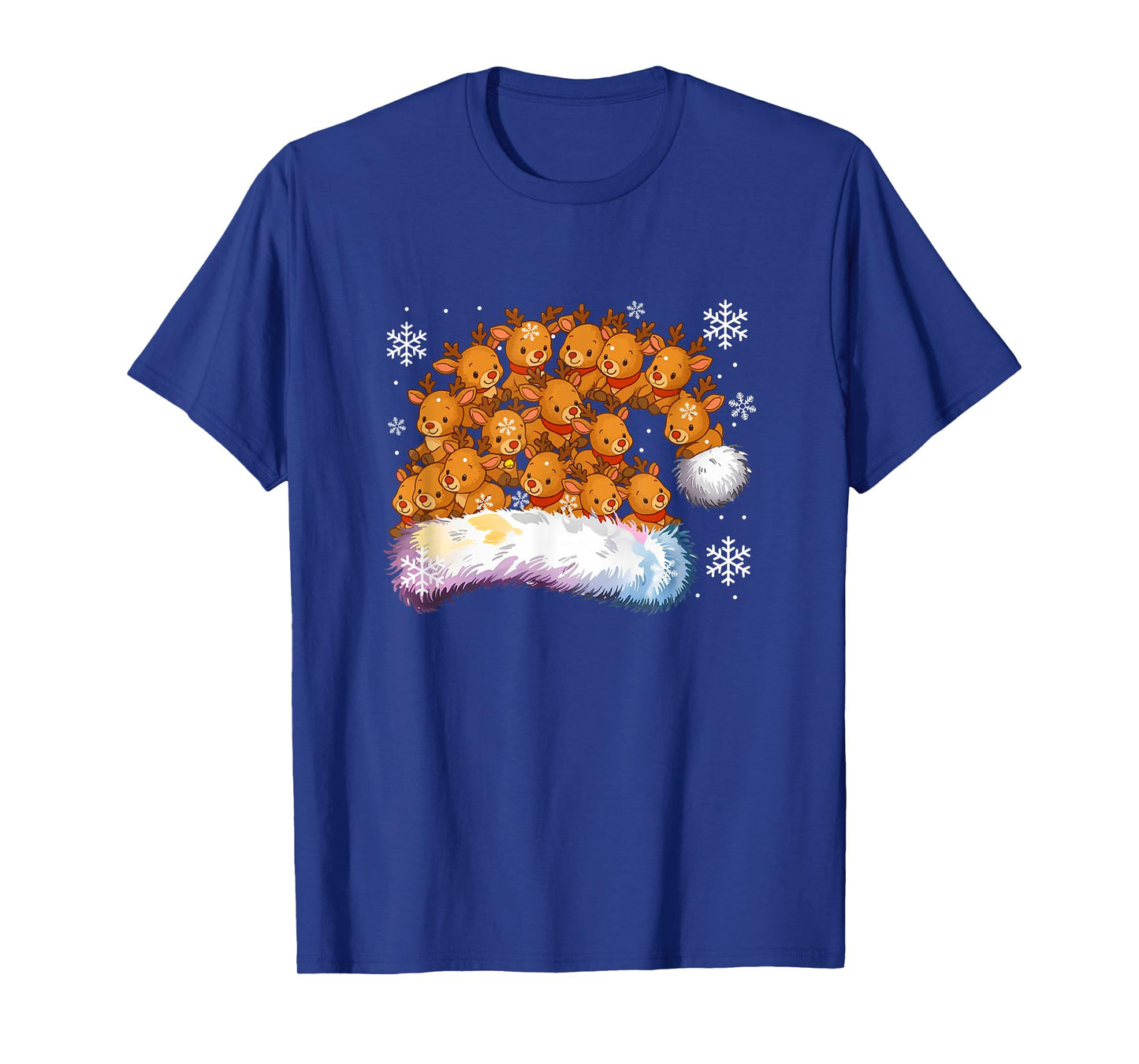 Group Cute Reindeer Xmas Hat Shape Matching Family Kids T-Shirt